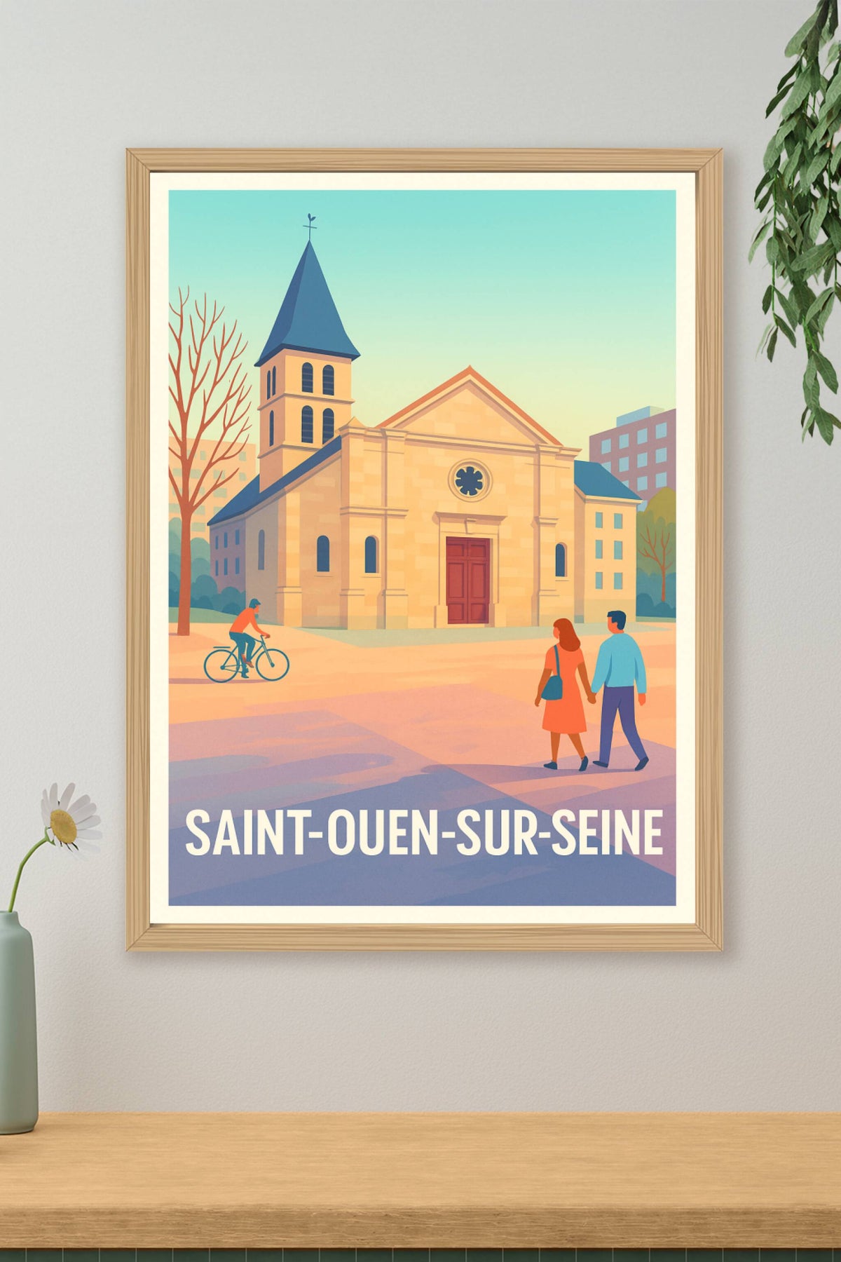 Affiche Saint-Ouen-sur-Seine — Charme et Sérénité au Cœur de la Ville · poster d'art de Saint-Ouen-sur-Seine