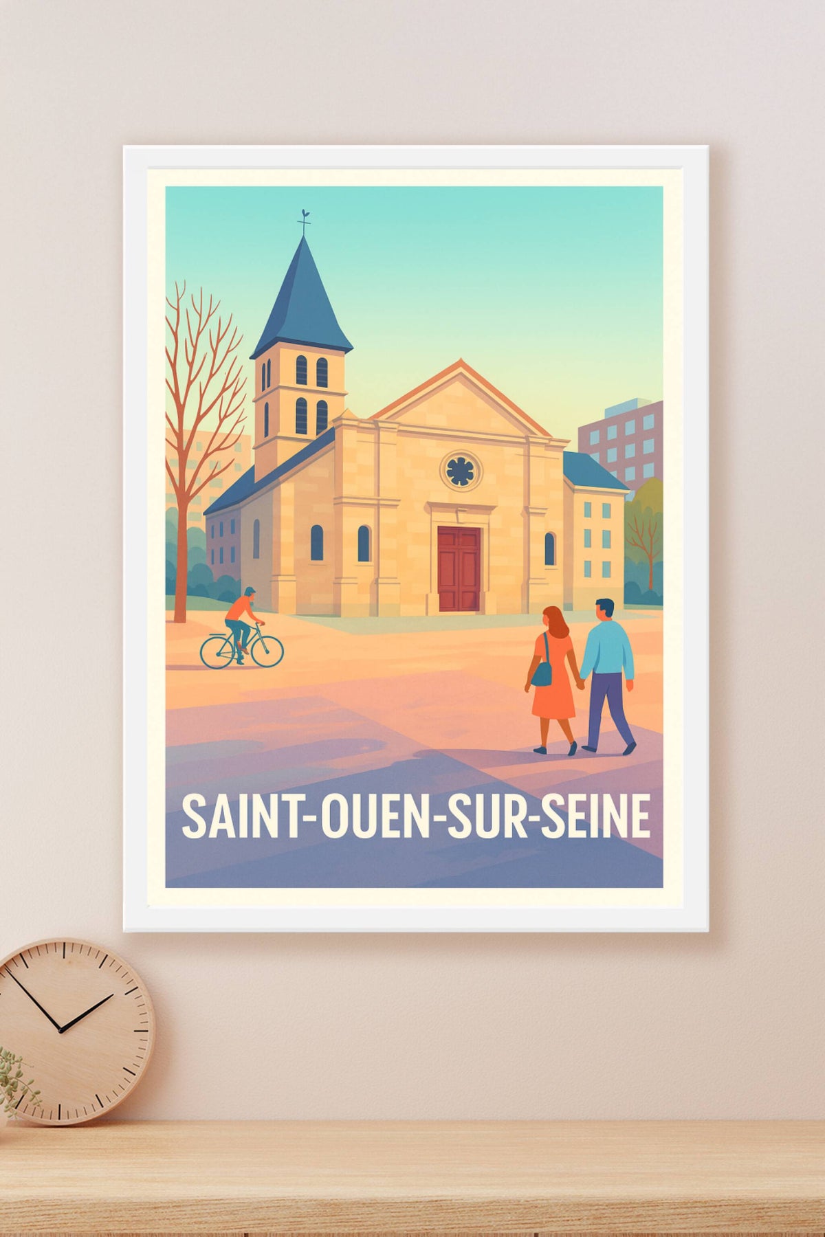 Affiche Saint-Ouen-sur-Seine — Charme et Sérénité au Cœur de la Ville · poster d'art de Saint-Ouen-sur-Seine