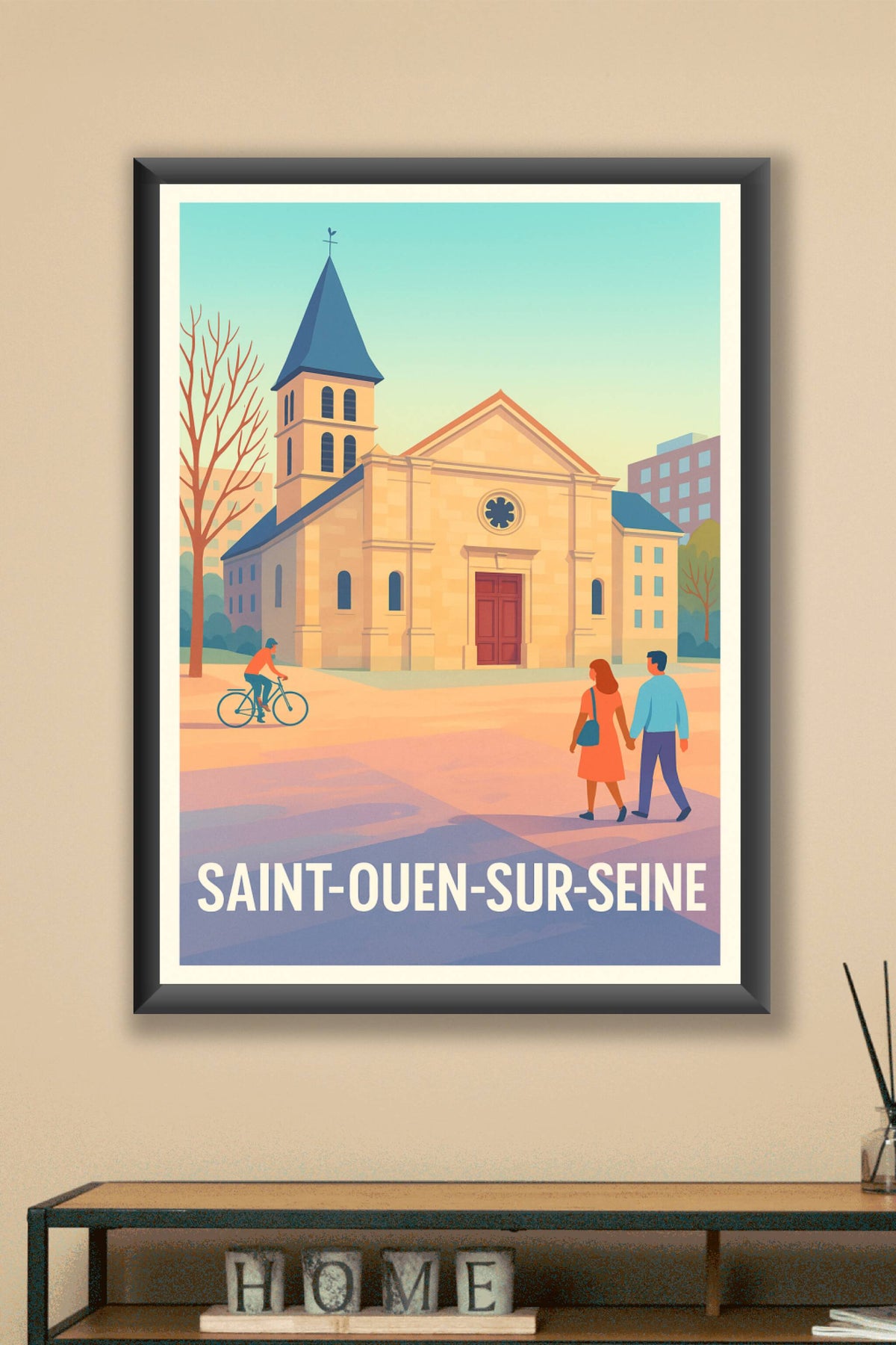 Affiche Saint-Ouen-sur-Seine — Charme et Sérénité au Cœur de la Ville · poster d'art de Saint-Ouen-sur-Seine
