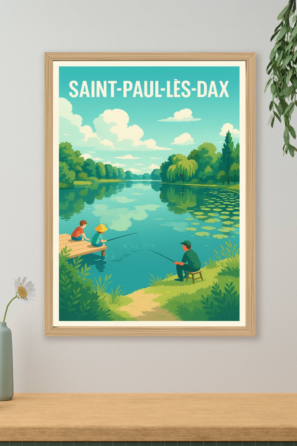 Affiche Saint-Paul-lès-Dax — Sérénité au fil de l'eau · poster d'art de Saint-Paul-lès-Dax