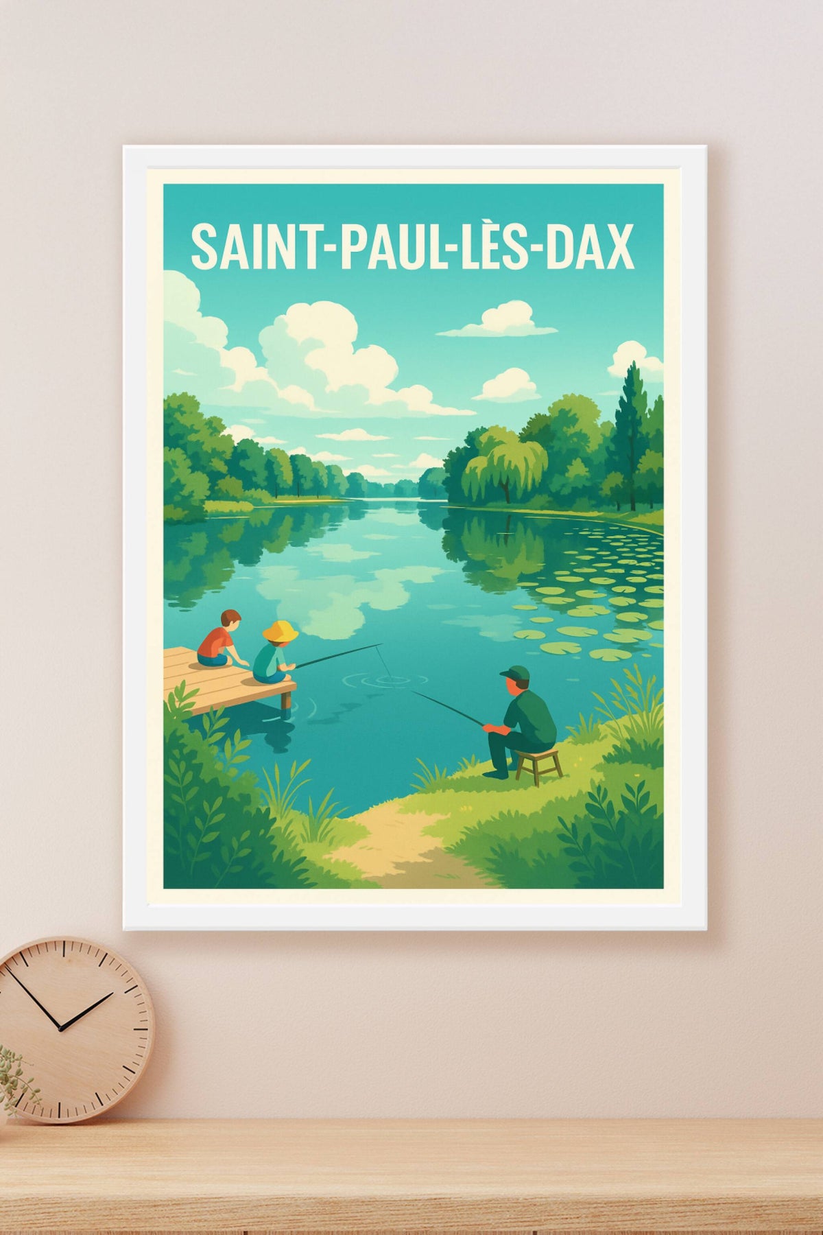 Affiche Saint-Paul-lès-Dax — Sérénité au fil de l'eau · poster d'art de Saint-Paul-lès-Dax