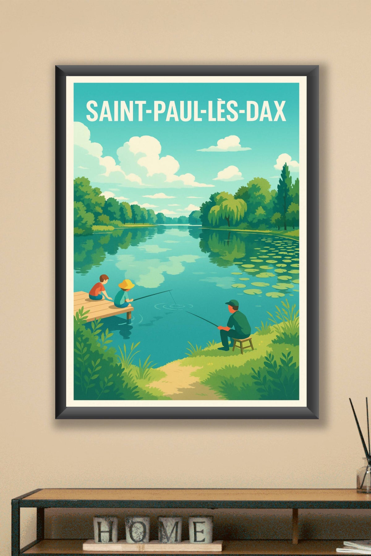 Affiche Saint-Paul-lès-Dax — Sérénité au fil de l'eau · poster d'art de Saint-Paul-lès-Dax