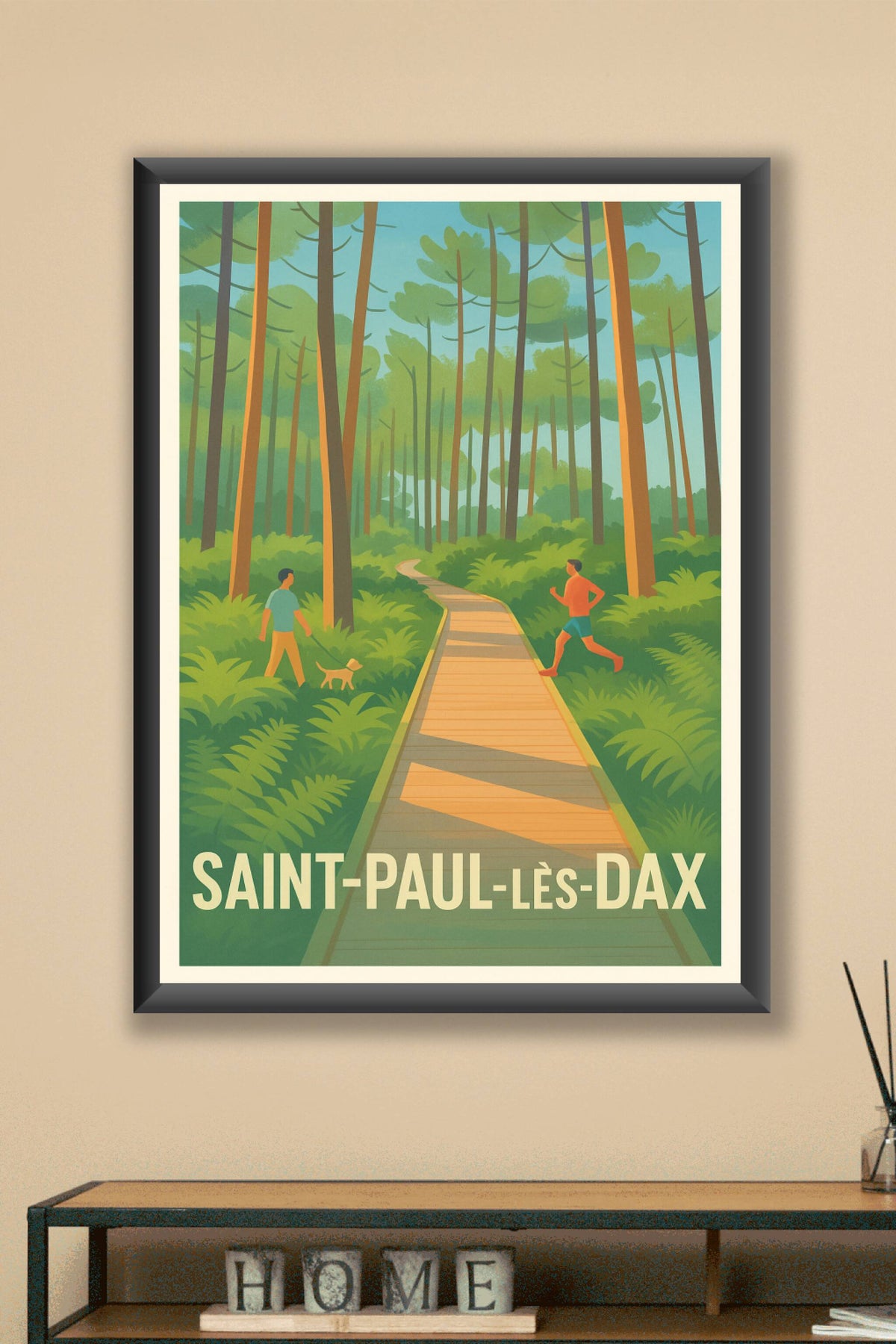 Affiche Saint-Paul-lès-Dax — Nature et bien-être au cœur de la forêt · poster d'art de Saint-Paul-lès-Dax