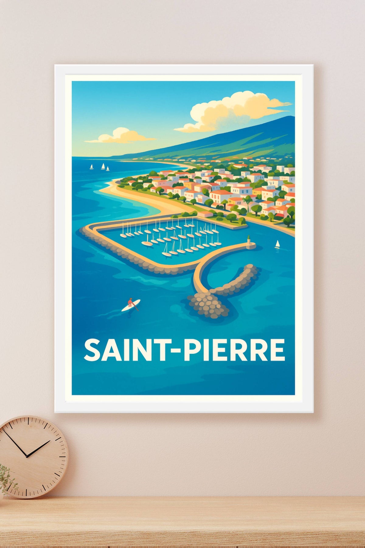 Affiche Saint-Pierre — Vue idyllique en bord de mer · poster d'art de Saint-Pierre
