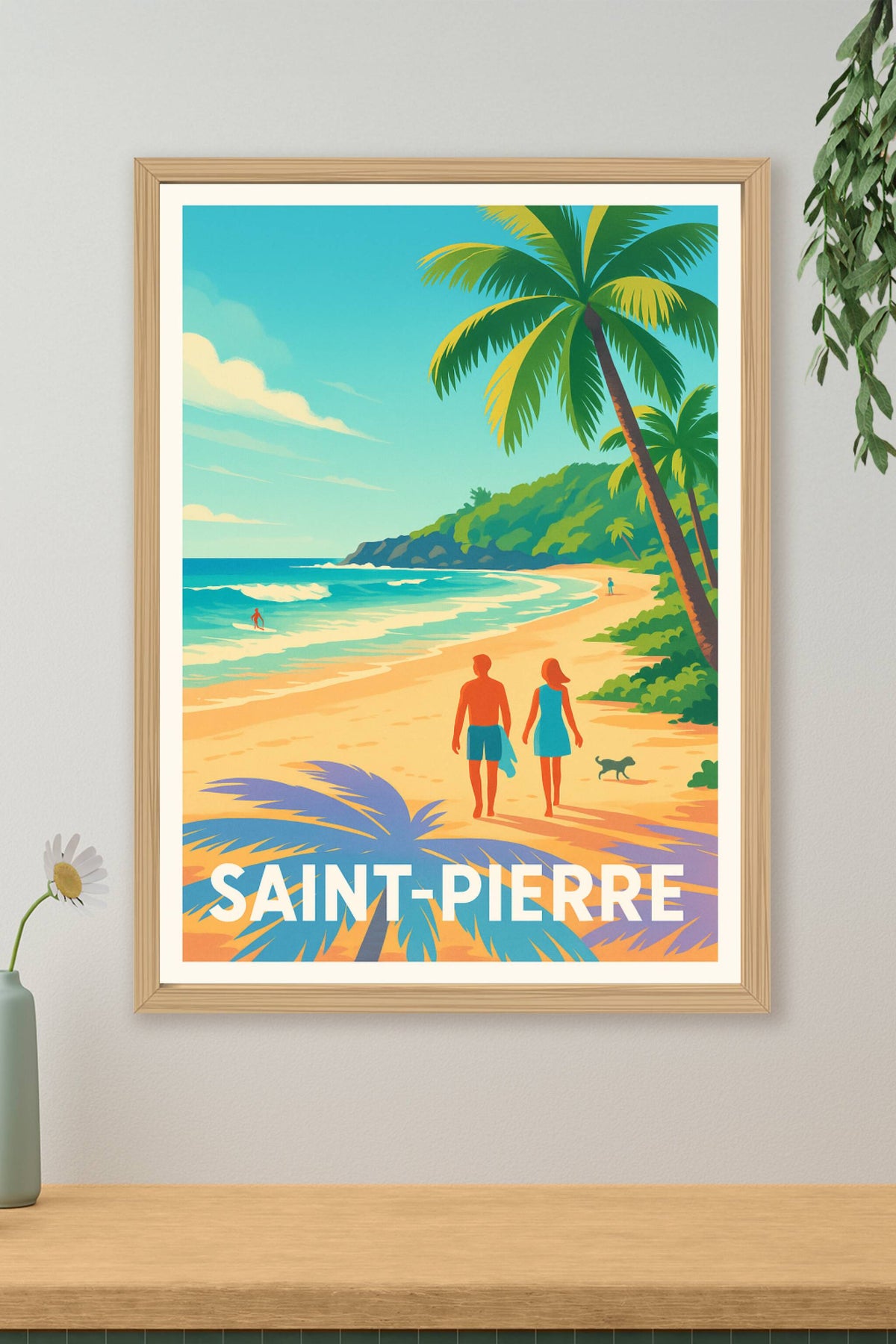 Affiche Saint-Pierre — Évasion tropicale à la plage · poster d'art de Saint-Pierre