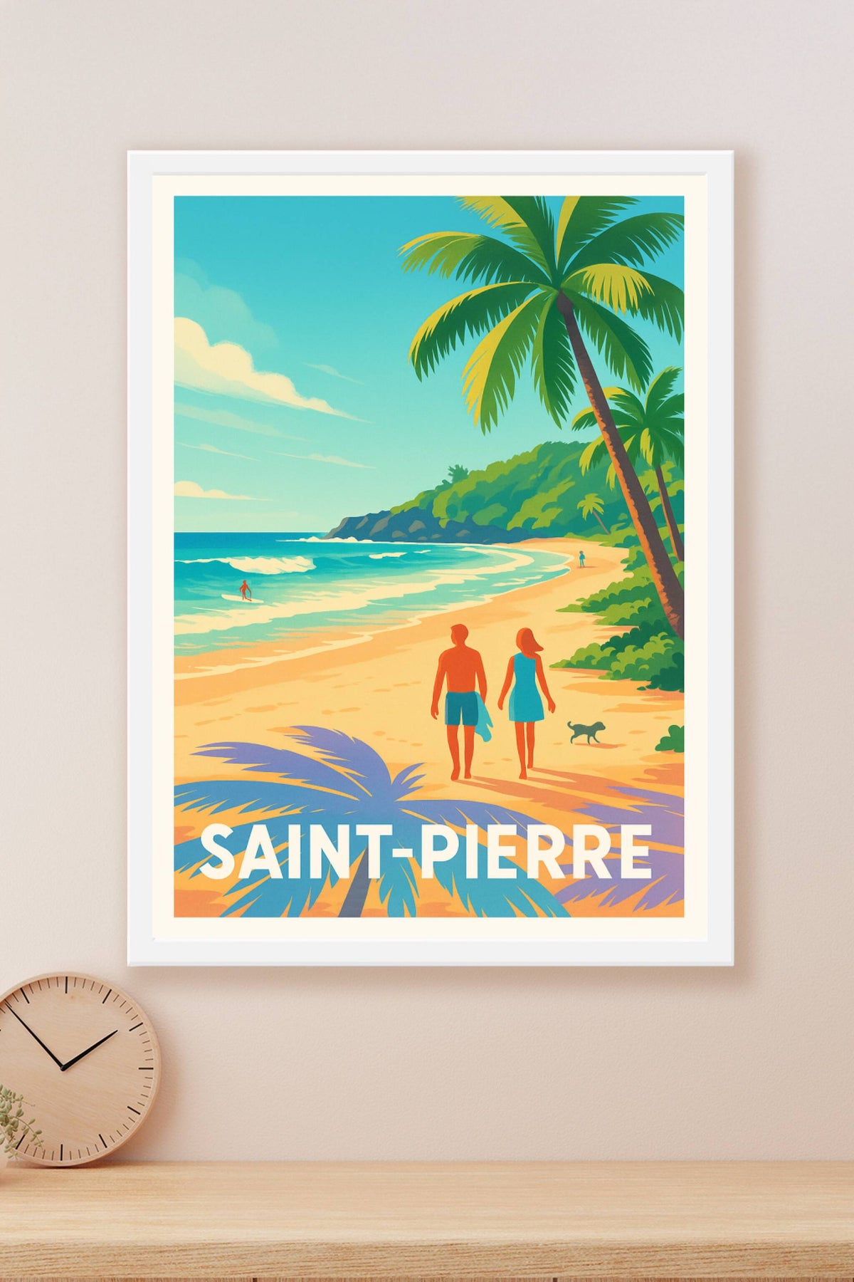 Affiche Saint-Pierre — Évasion tropicale à la plage · poster d'art de Saint-Pierre