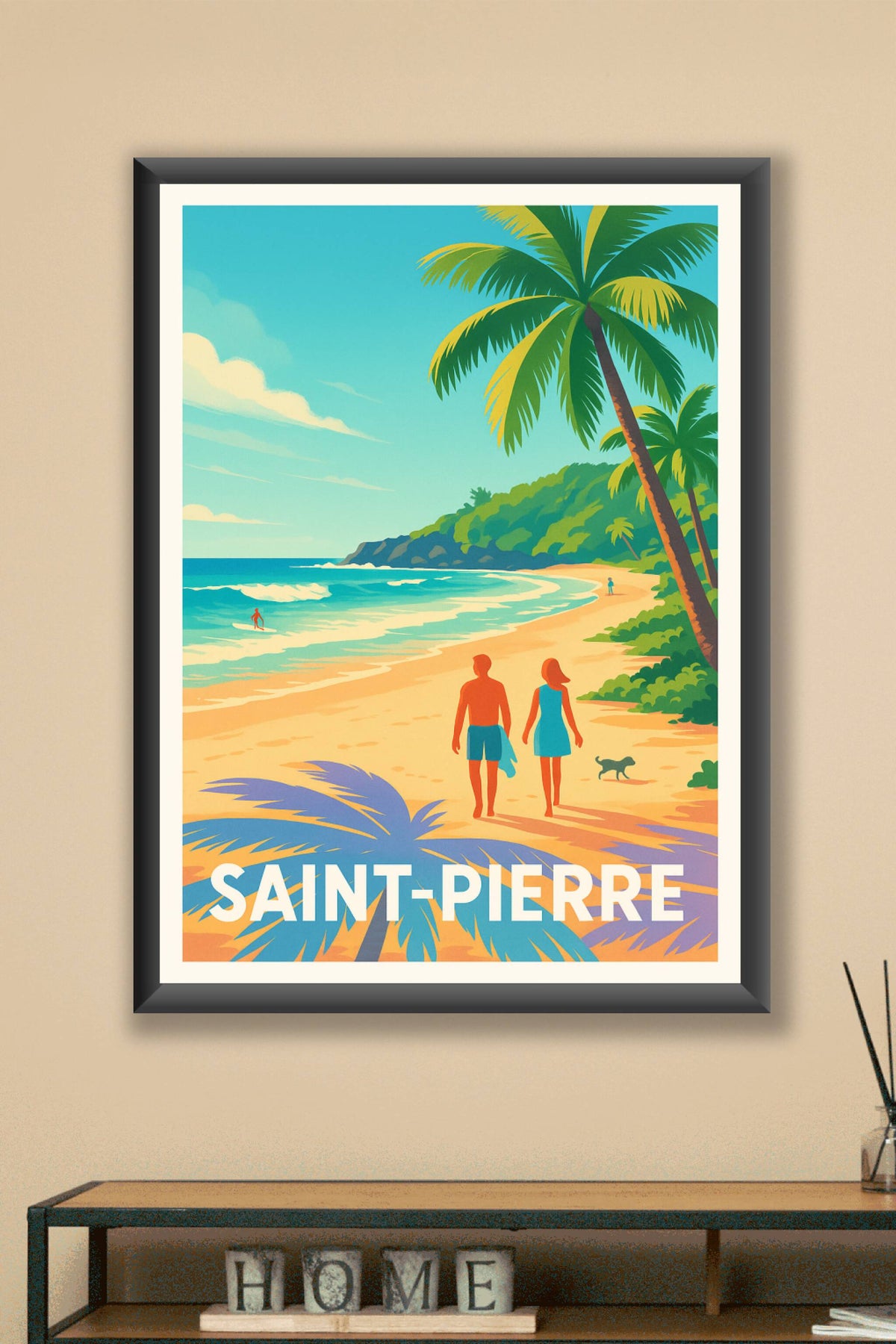Affiche Saint-Pierre — Évasion tropicale à la plage · poster d'art de Saint-Pierre