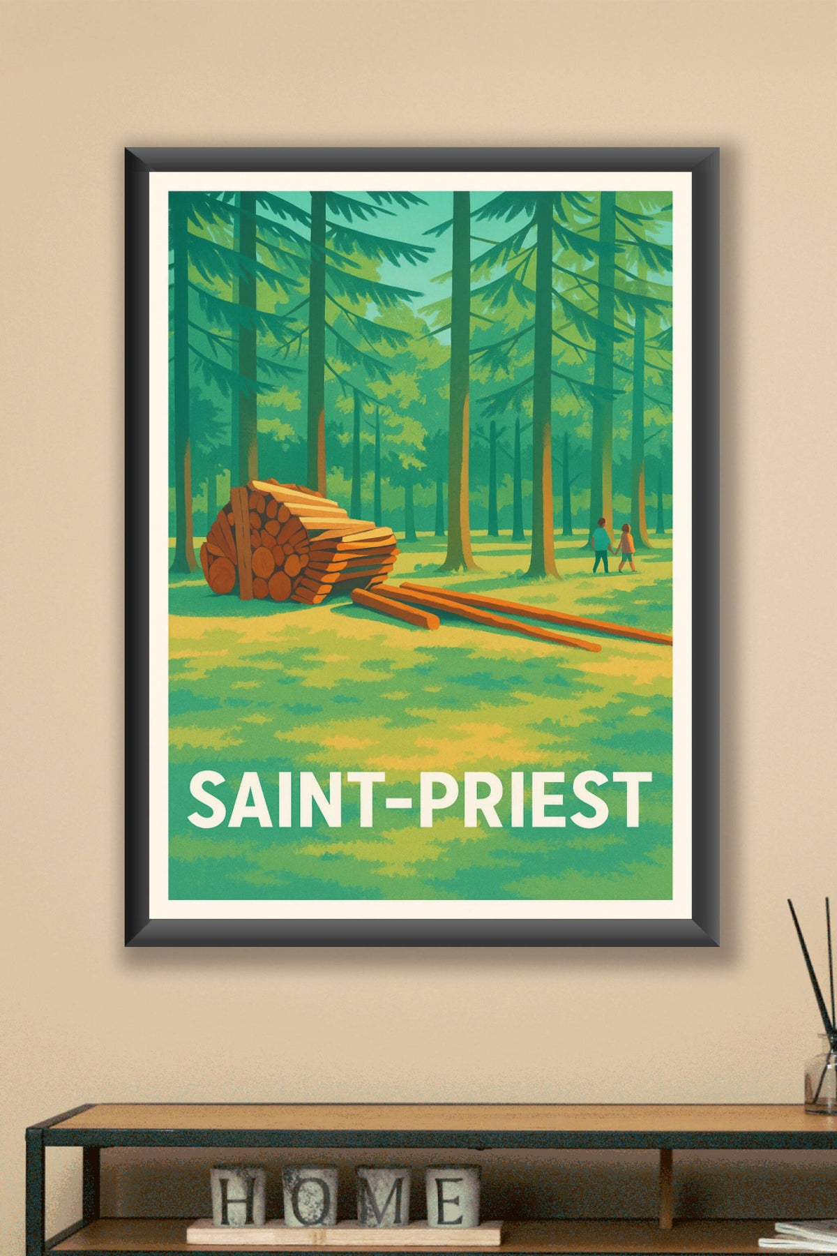 Affiche Saint-Priest — L'écrin de verdure à portée de main · poster d'art de Saint-Priest
