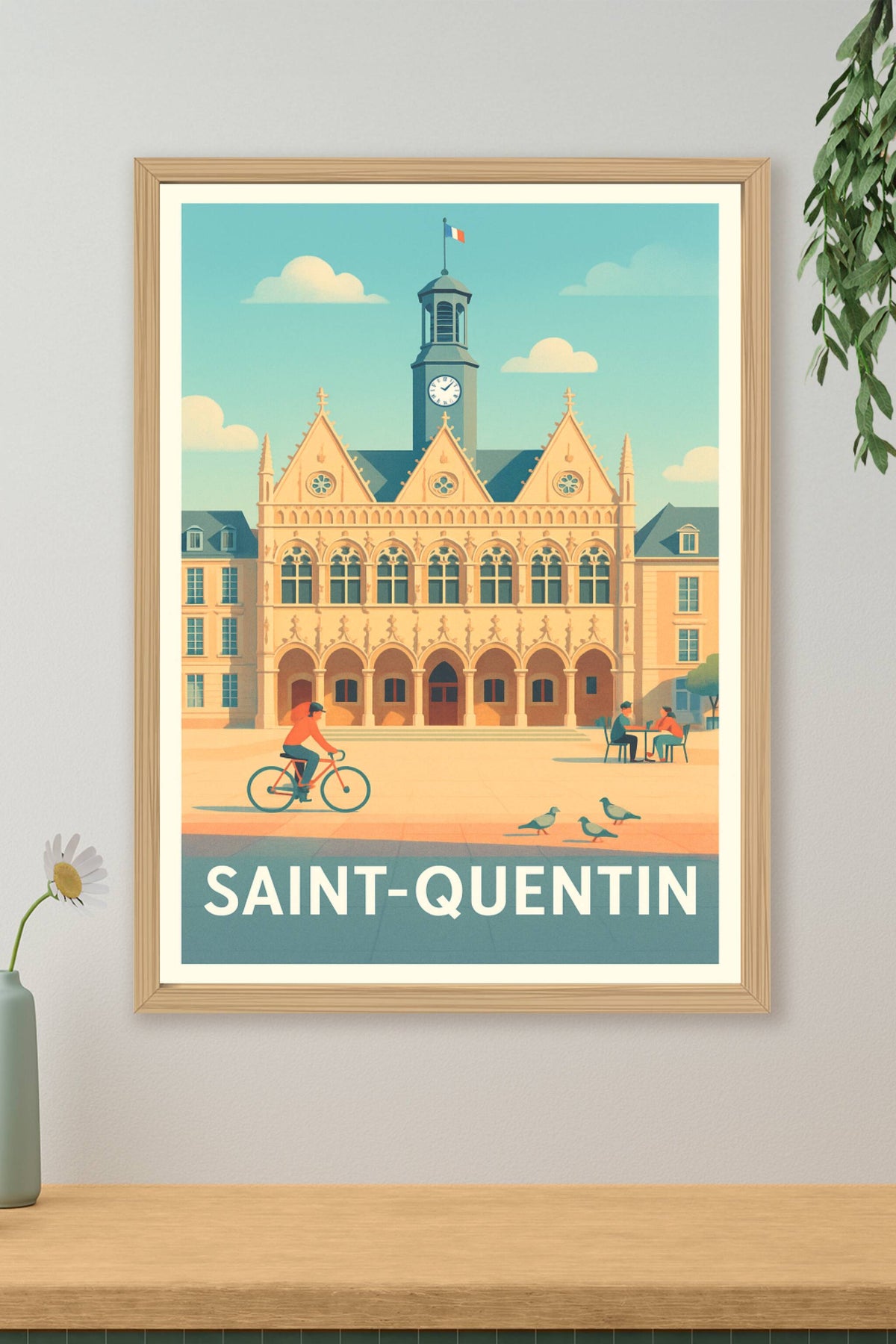 Affiche Saint-Quentin — Élégance et histoire en plein cœur · poster d'art de Saint-Quentin