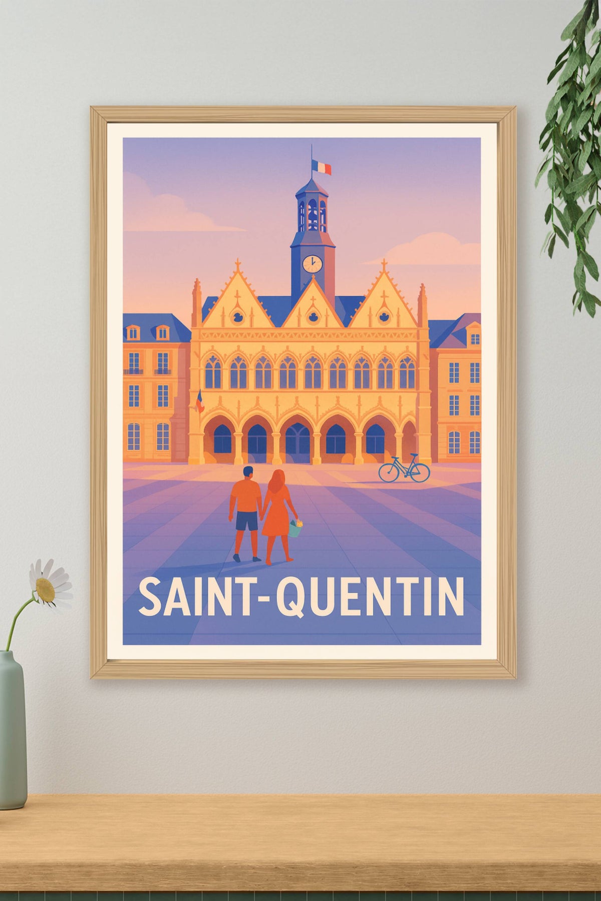 Affiche Saint-Quentin — Charme historique au cœur de la ville · poster d'art de Saint-Quentin