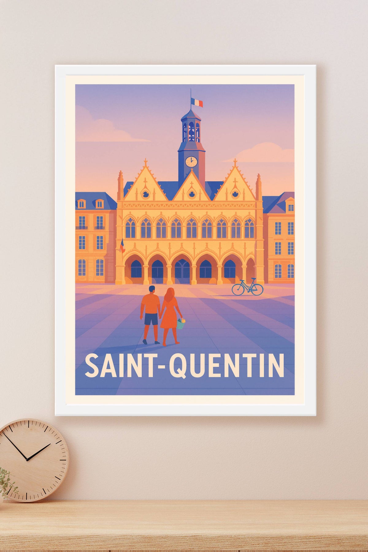 Affiche Saint-Quentin — Charme historique au cœur de la ville · poster d'art de Saint-Quentin