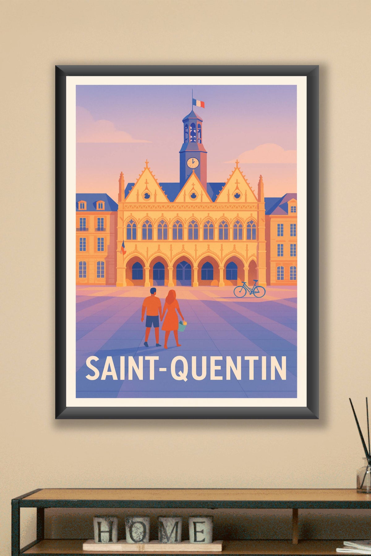 Affiche Saint-Quentin — Charme historique au cœur de la ville · poster d'art de Saint-Quentin