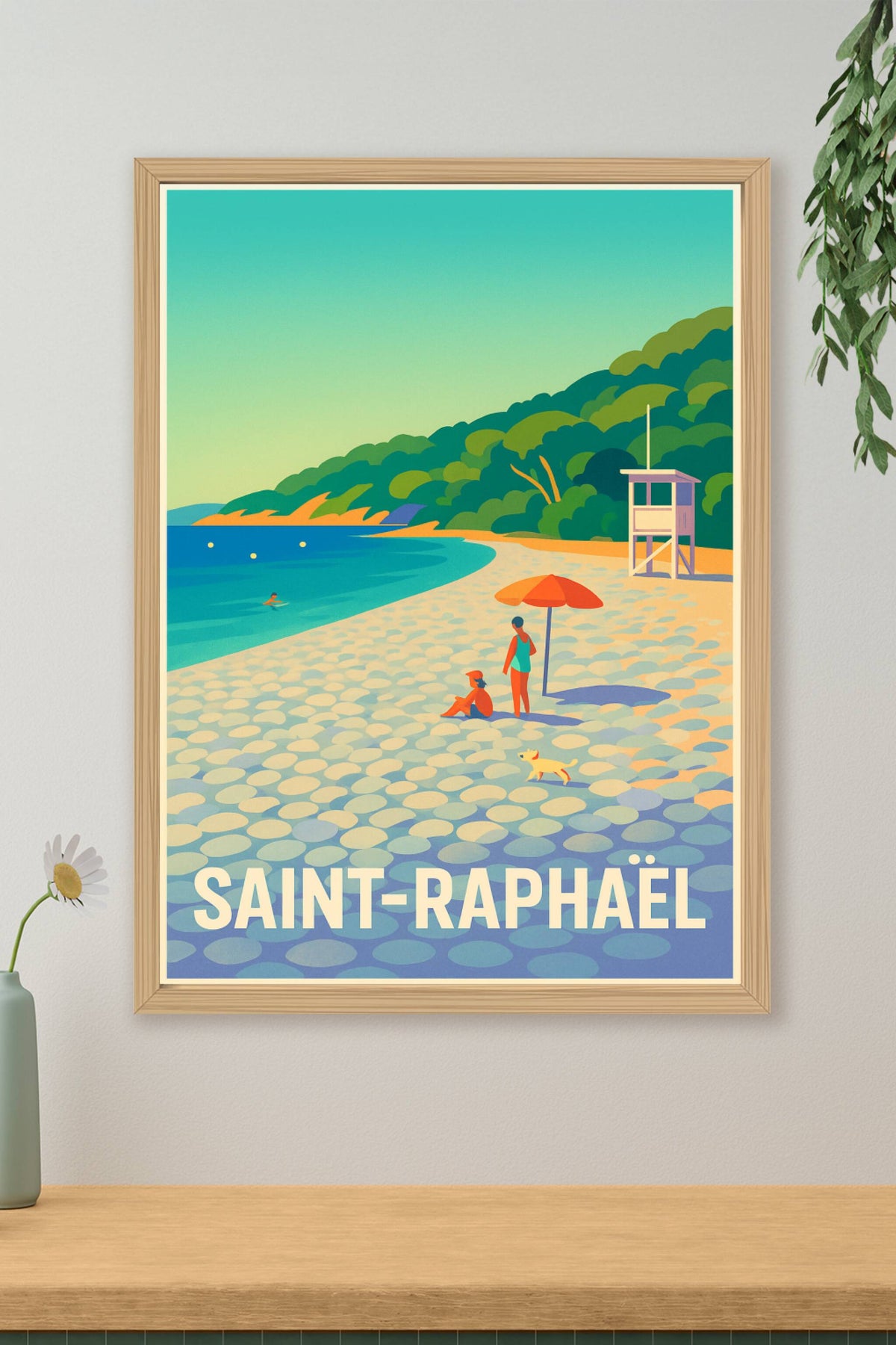 Affiche Saint-Raphaël — Douceur méditerranéenne en bord de mer · poster d'art de Saint-Raphaël