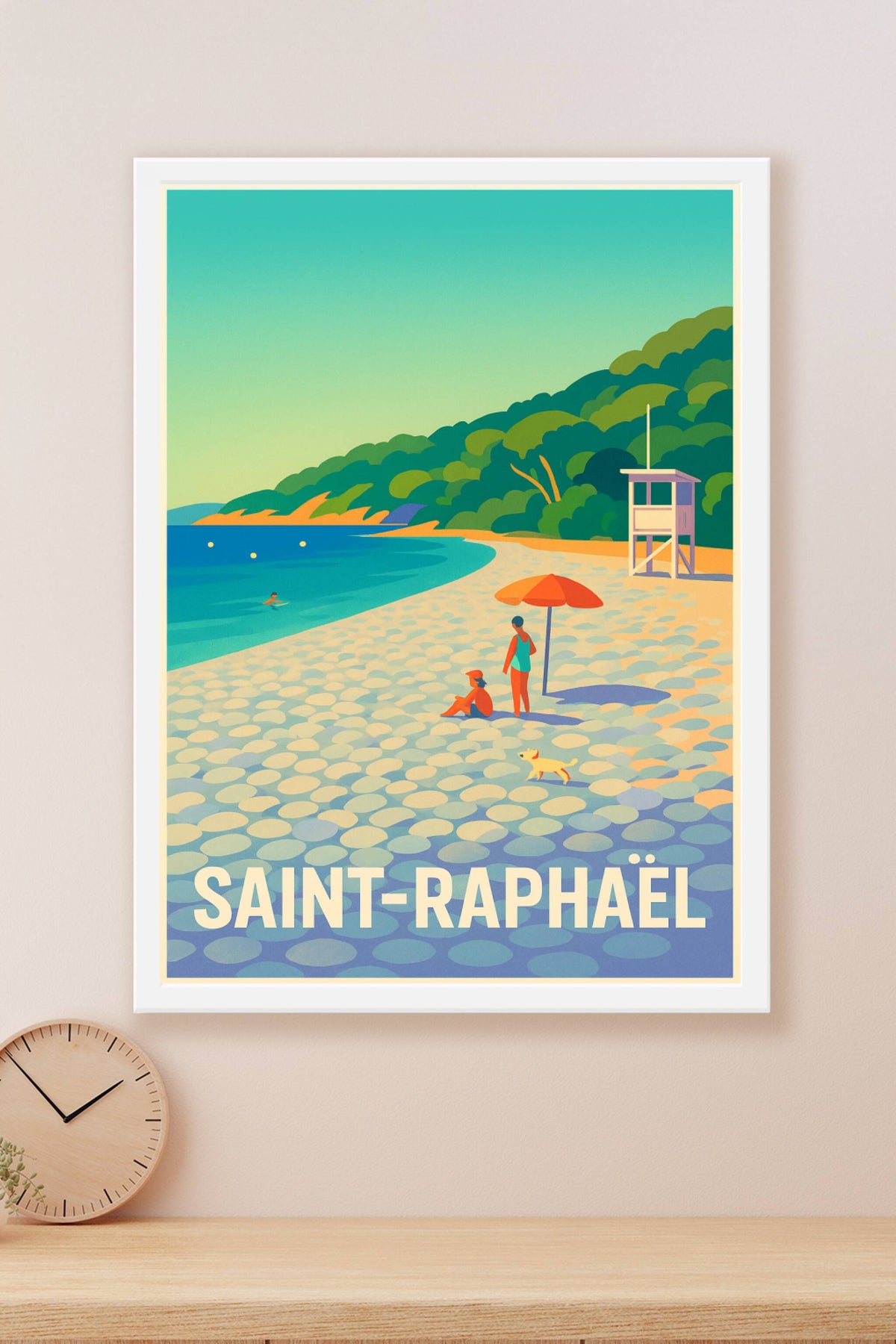 Affiche Saint-Raphaël — Douceur méditerranéenne en bord de mer · poster d'art de Saint-Raphaël