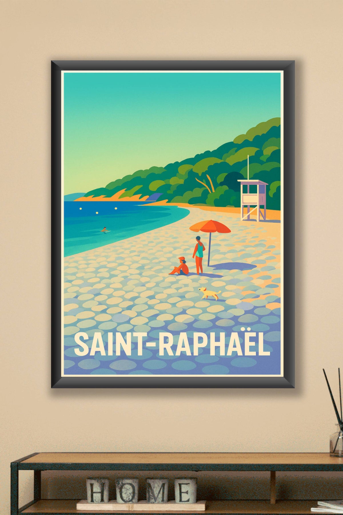 Affiche Saint-Raphaël — Douceur méditerranéenne en bord de mer · poster d'art de Saint-Raphaël