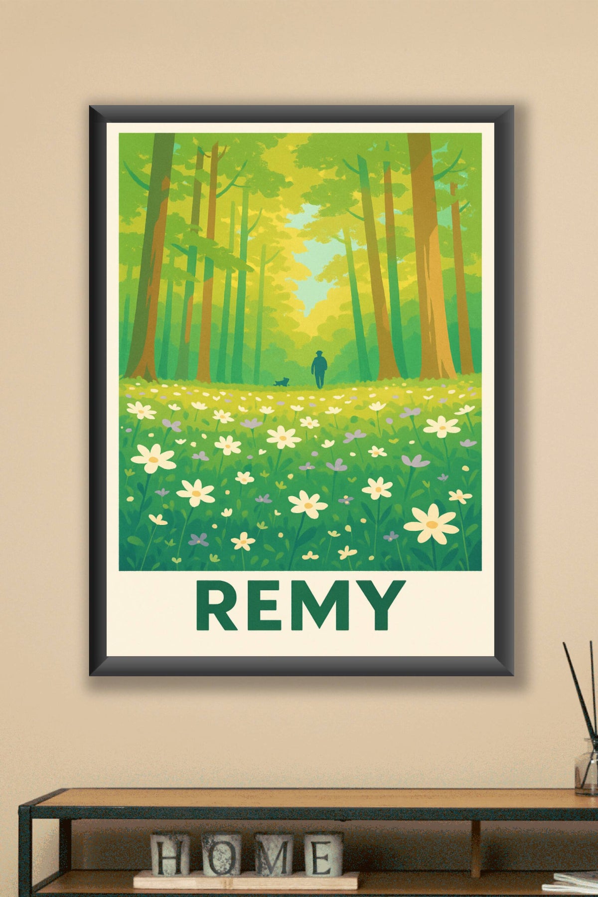 Affiche Remy — Promenade bucolique au cœur de la nature · poster d'art de Remy