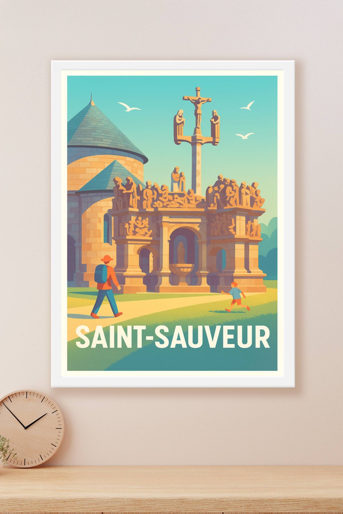 Affiche Saint-Sauveur — Escapade historique et familiale · poster d'art de Saint-Sauveur