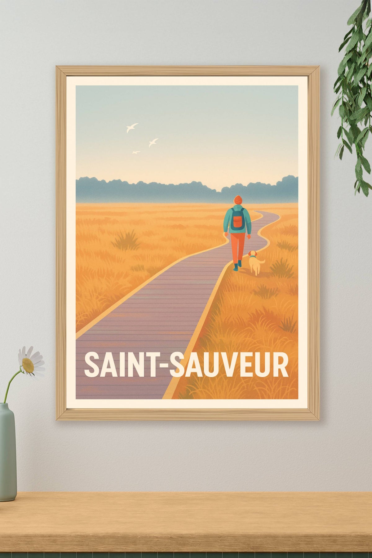 Affiche Saint-Sauveur — Promenade paisible en nature · poster d'art de Saint-Sauveur