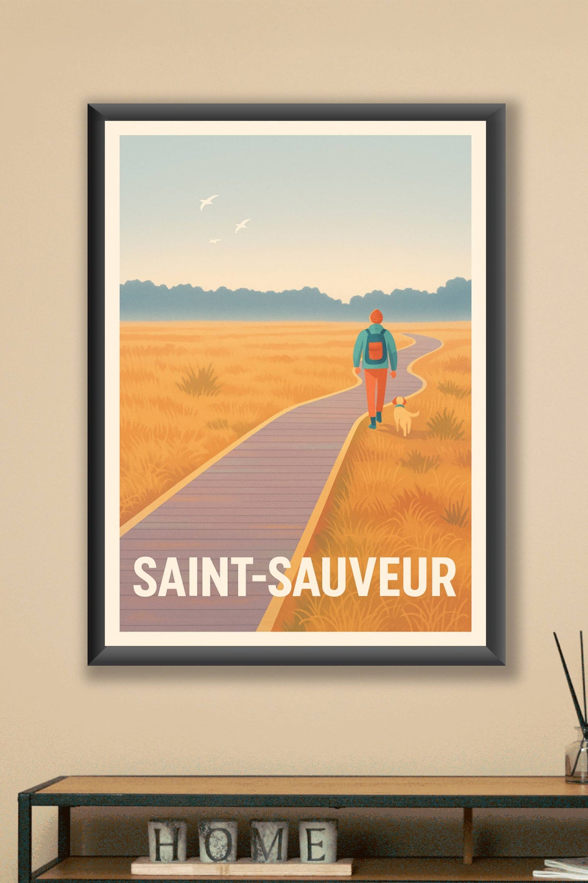Affiche Saint-Sauveur — Promenade paisible en nature · poster d'art de Saint-Sauveur