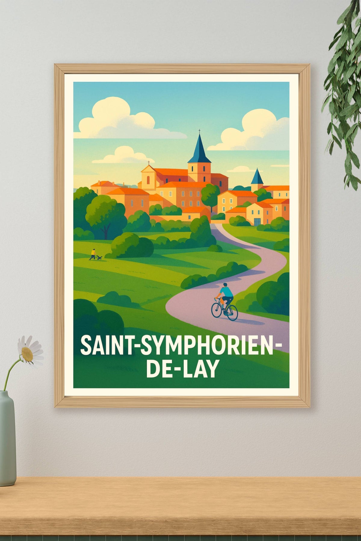 Affiche Saint-Symphorien-de-Lay — Charme bucolique et art de vivre · poster d'art de Saint-Symphorien-de-Lay