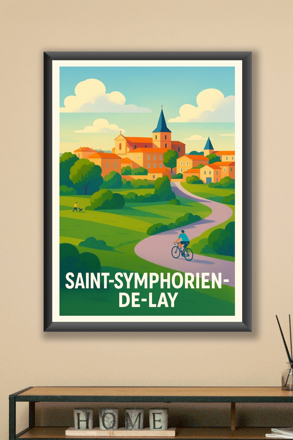 Affiche Saint-Symphorien-de-Lay — Charme bucolique et art de vivre · poster d'art de Saint-Symphorien-de-Lay