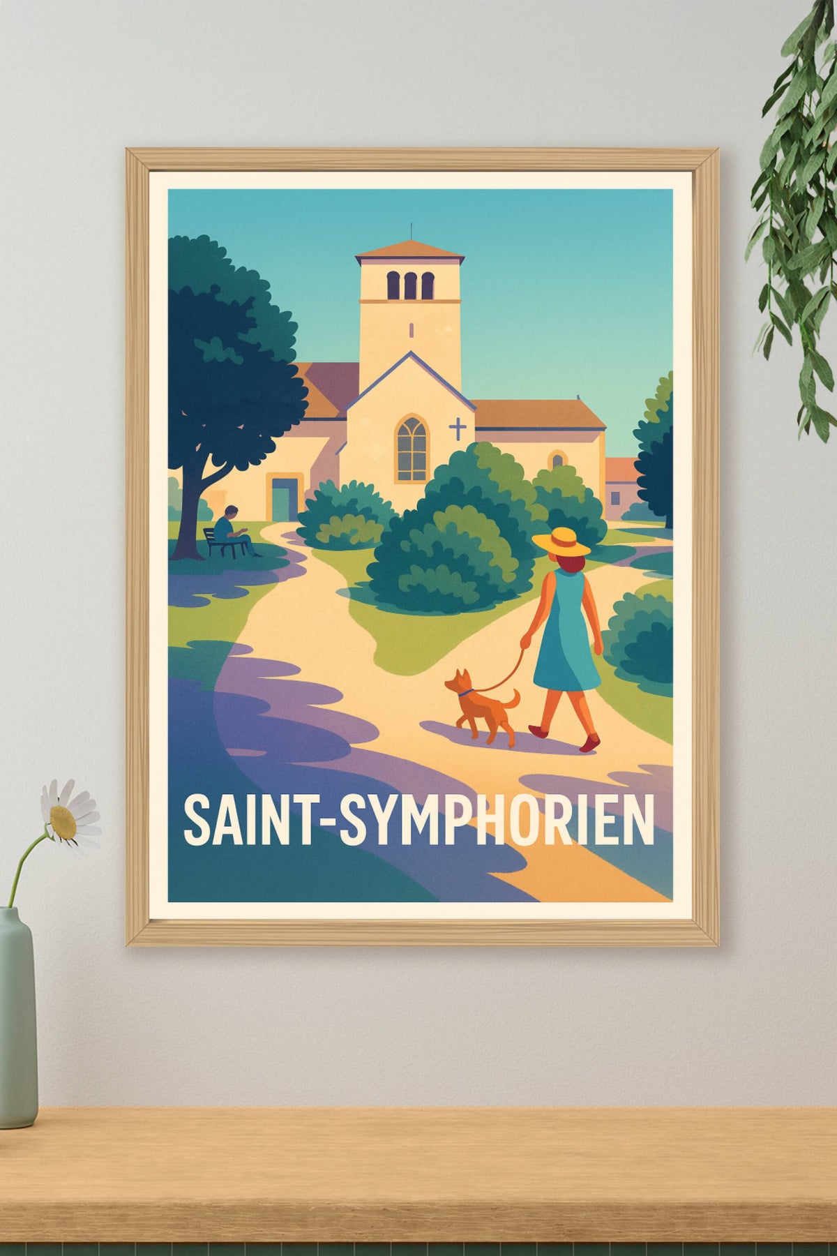 Affiche Saint-Symphorien — Promenade paisible au cœur du village · poster d'art de Saint-Symphorien