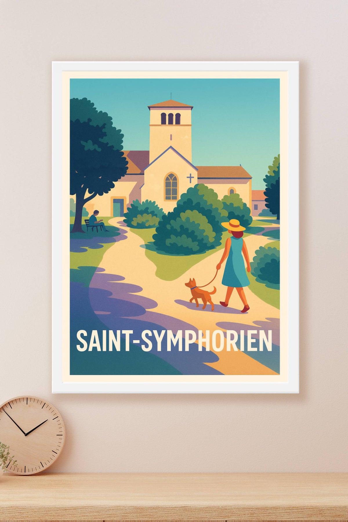 Affiche Saint-Symphorien — Promenade paisible au cœur du village · poster d'art de Saint-Symphorien