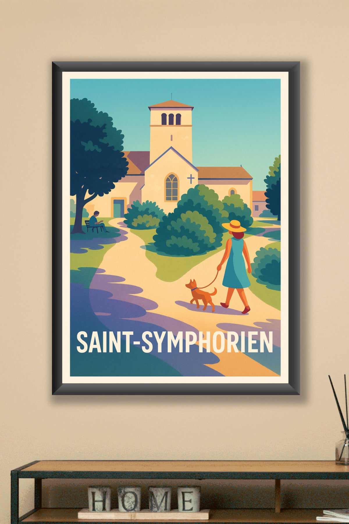 Affiche Saint-Symphorien — Promenade paisible au cœur du village · poster d'art de Saint-Symphorien