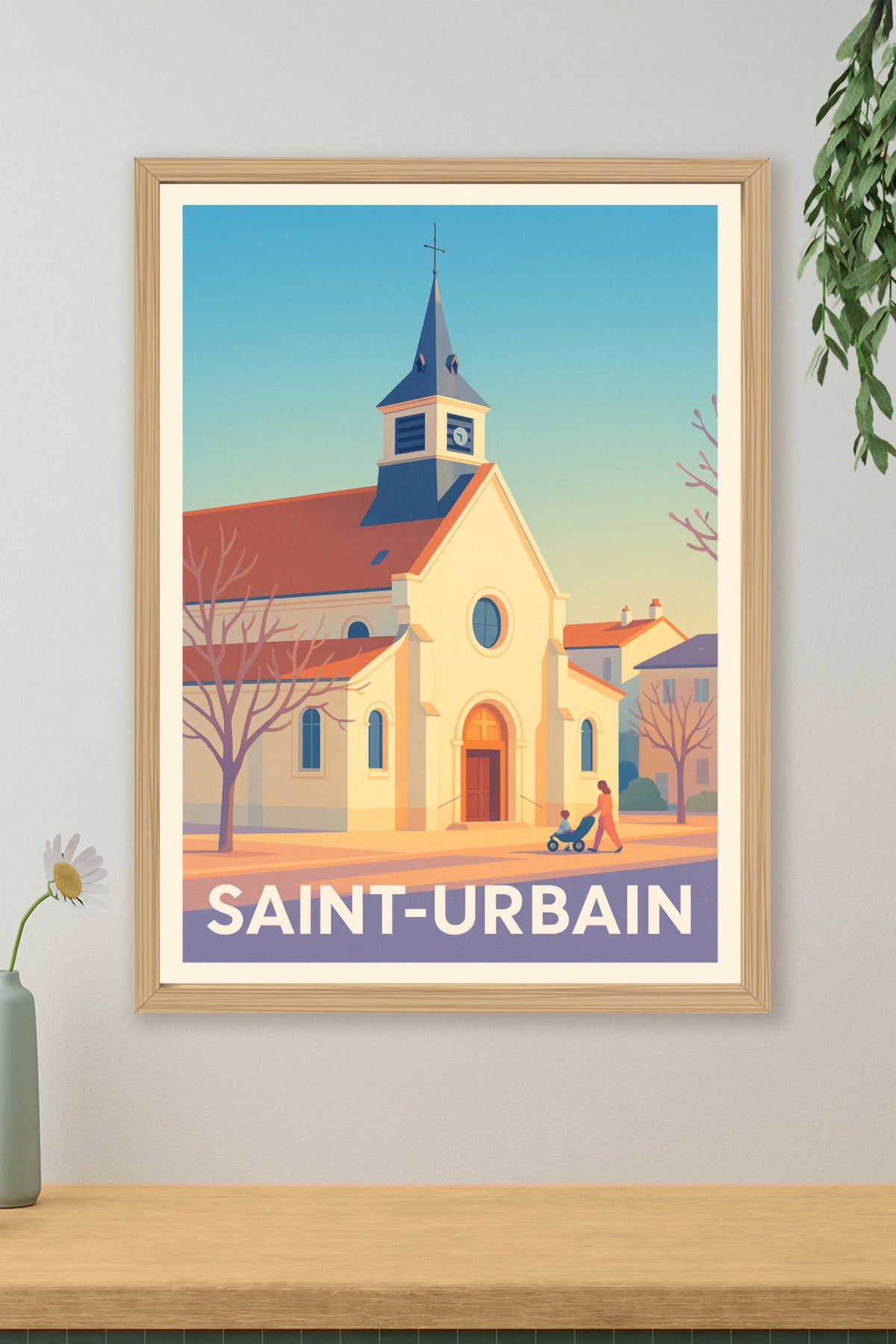 Affiche Saint-Urbain — Charme paisible et patrimoine local · poster d'art de Saint-Urbain