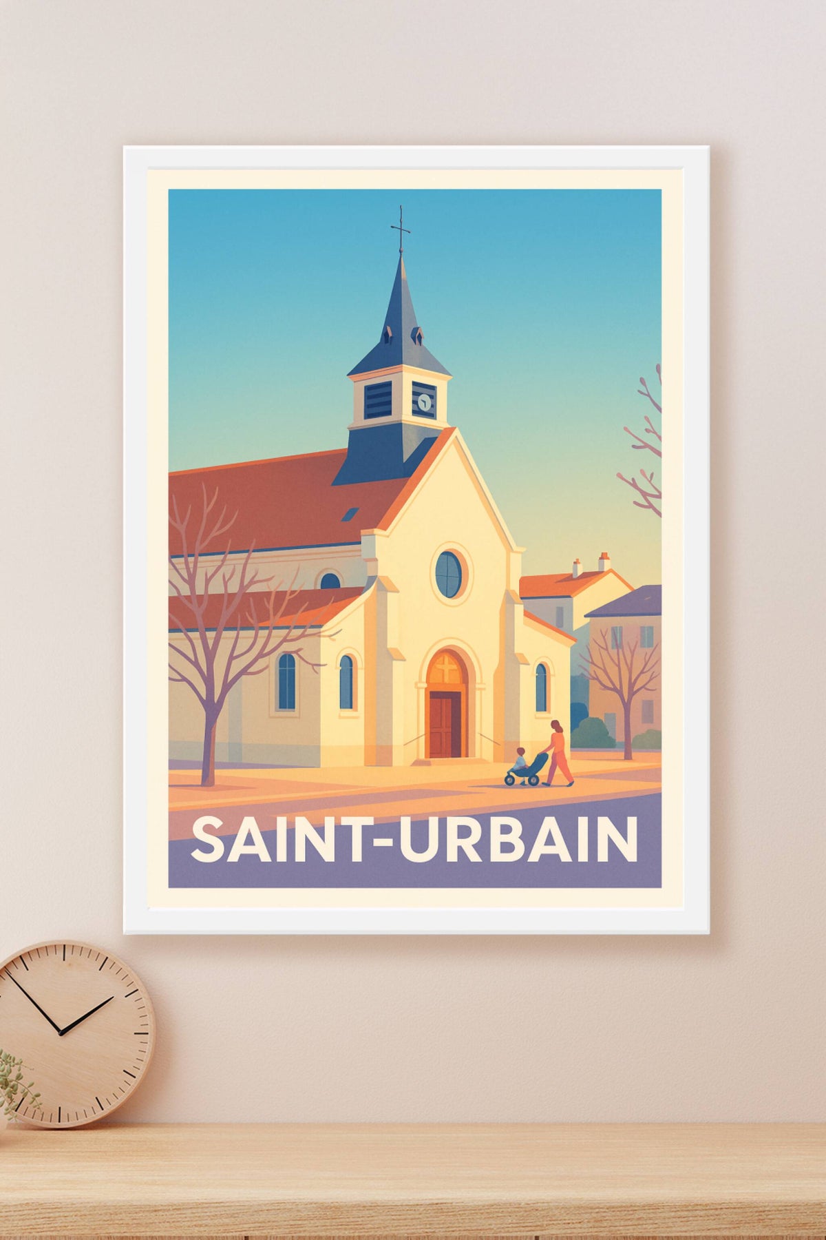 Affiche Saint-Urbain — Charme paisible et patrimoine local · poster d'art de Saint-Urbain
