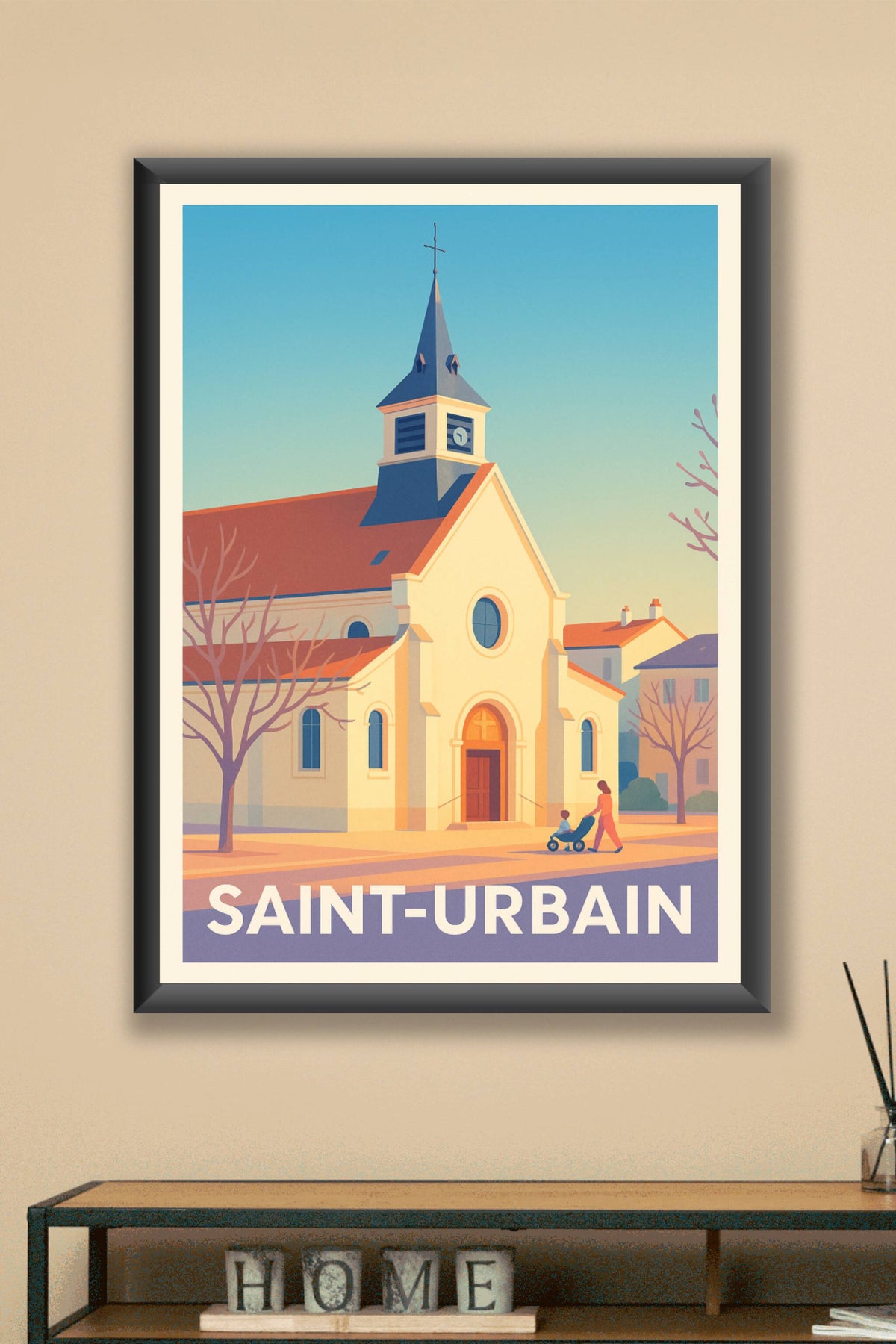 Affiche Saint-Urbain — Charme paisible et patrimoine local · poster d'art de Saint-Urbain