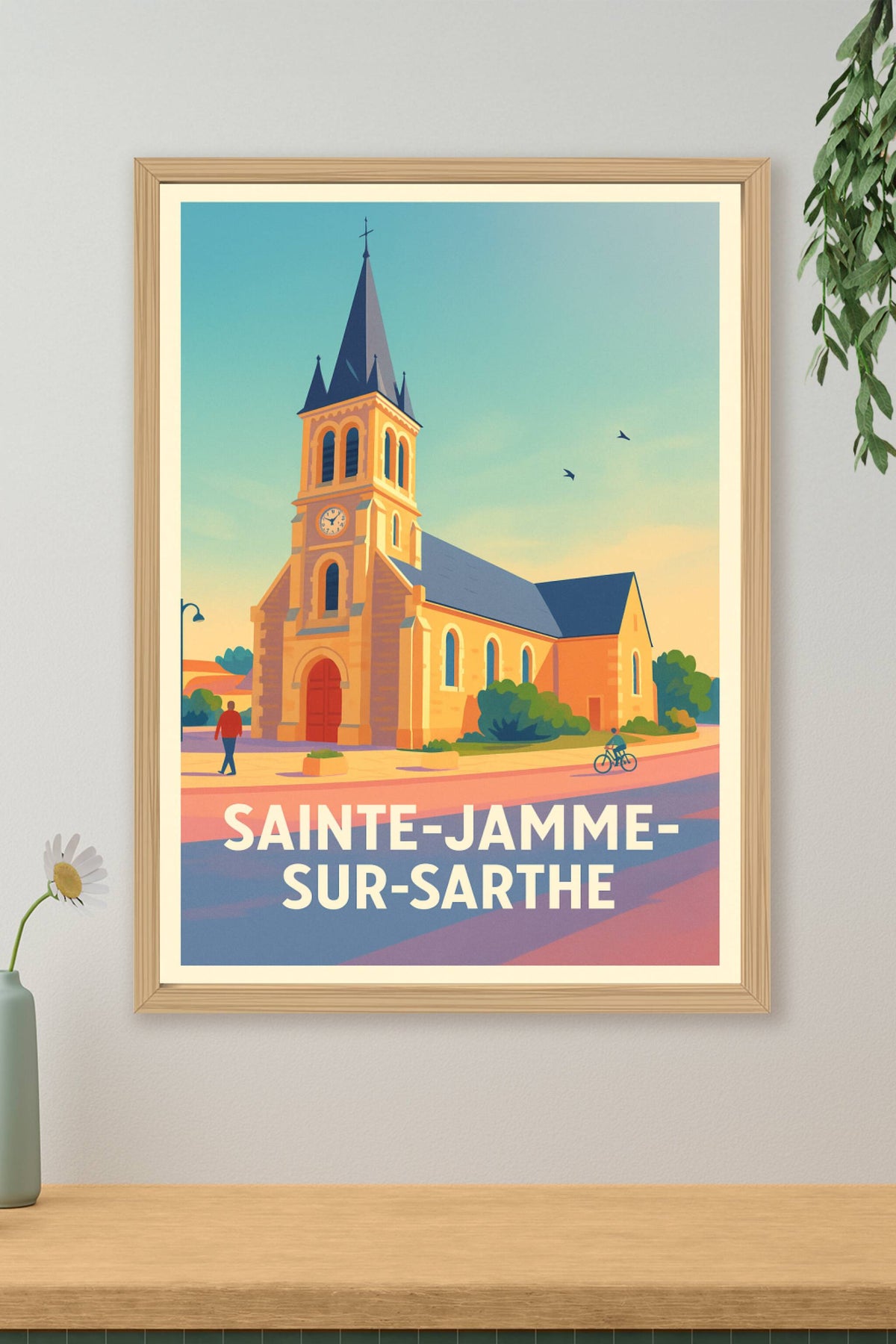 Affiche Sainte-Jamme-sur-Sarthe — Charme et sérénité au cœur de la Sarthe · poster d'art de Sainte-Jamme-sur-Sarthe