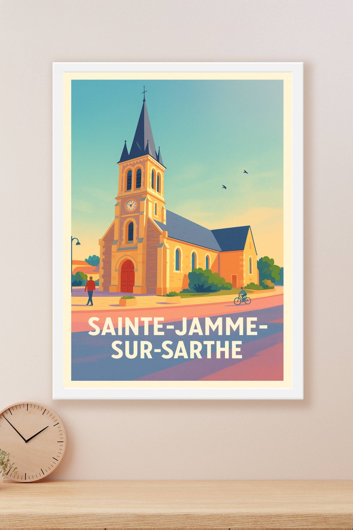 Affiche Sainte-Jamme-sur-Sarthe — Charme et sérénité au cœur de la Sarthe · poster d'art de Sainte-Jamme-sur-Sarthe
