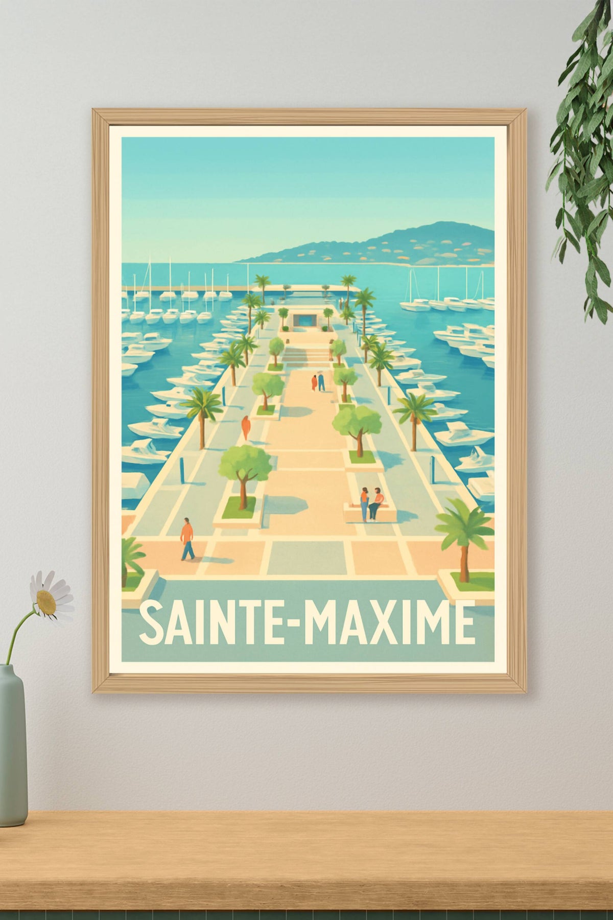 Affiche Sainte-Maxime — L'élégance du port méditerranéen · poster d'art de Sainte-Maxime