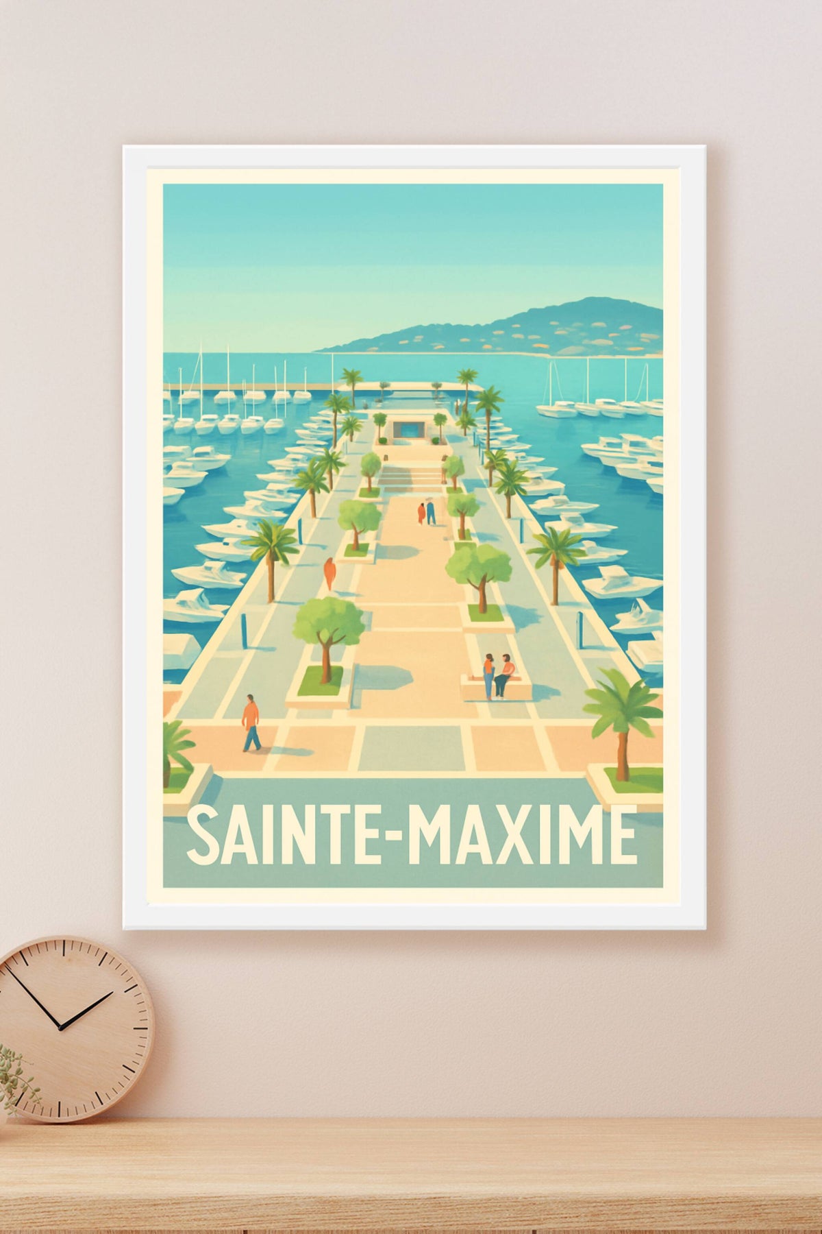 Affiche Sainte-Maxime — L'élégance du port méditerranéen · poster d'art de Sainte-Maxime