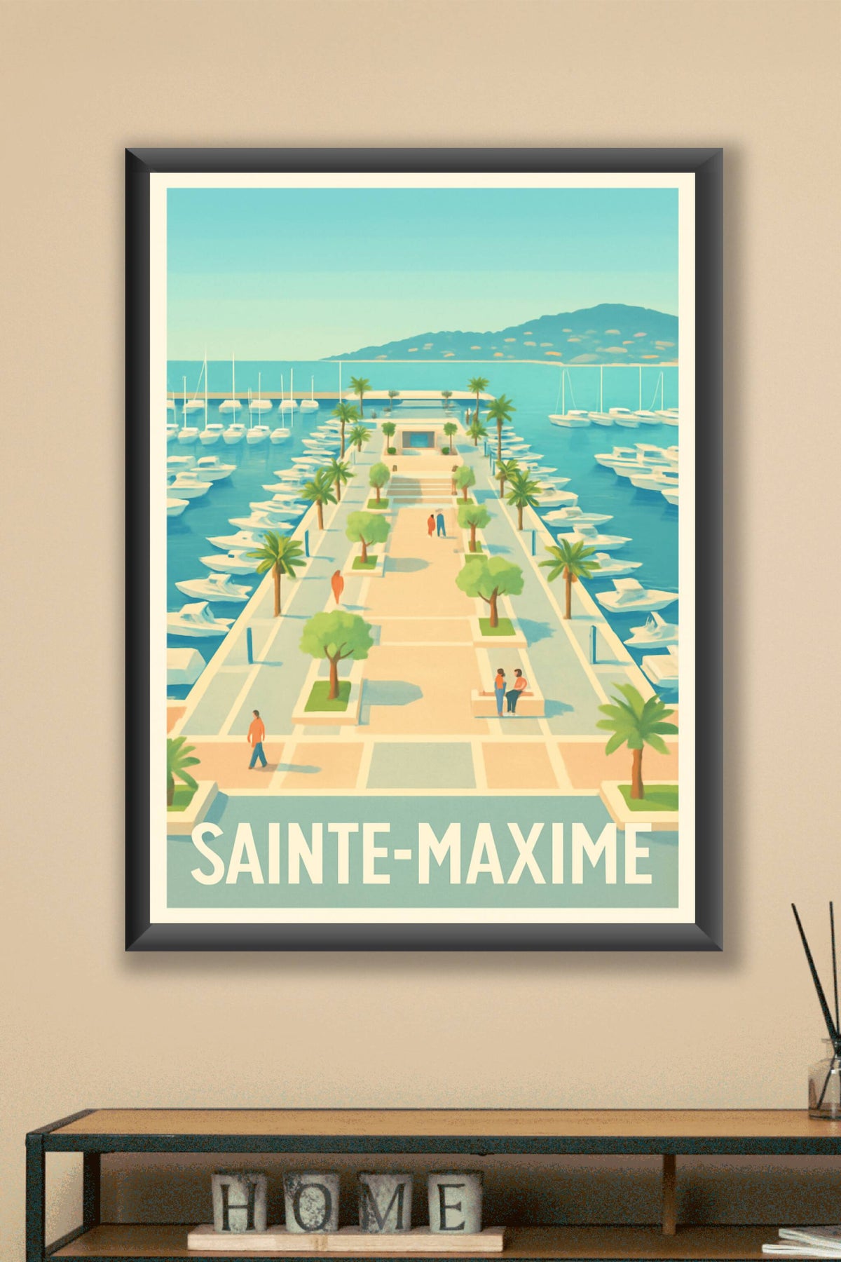 Affiche Sainte-Maxime — L'élégance du port méditerranéen · poster d'art de Sainte-Maxime