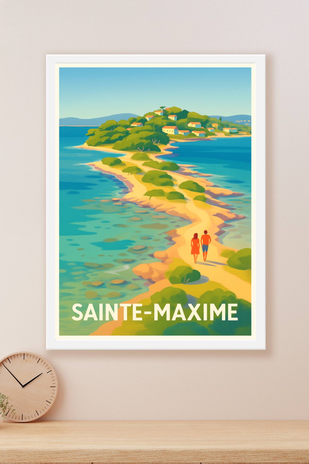 Affiche Sainte-Maxime — Escapade romantique sur la Côte d'Azur · poster d'art de Sainte-Maxime