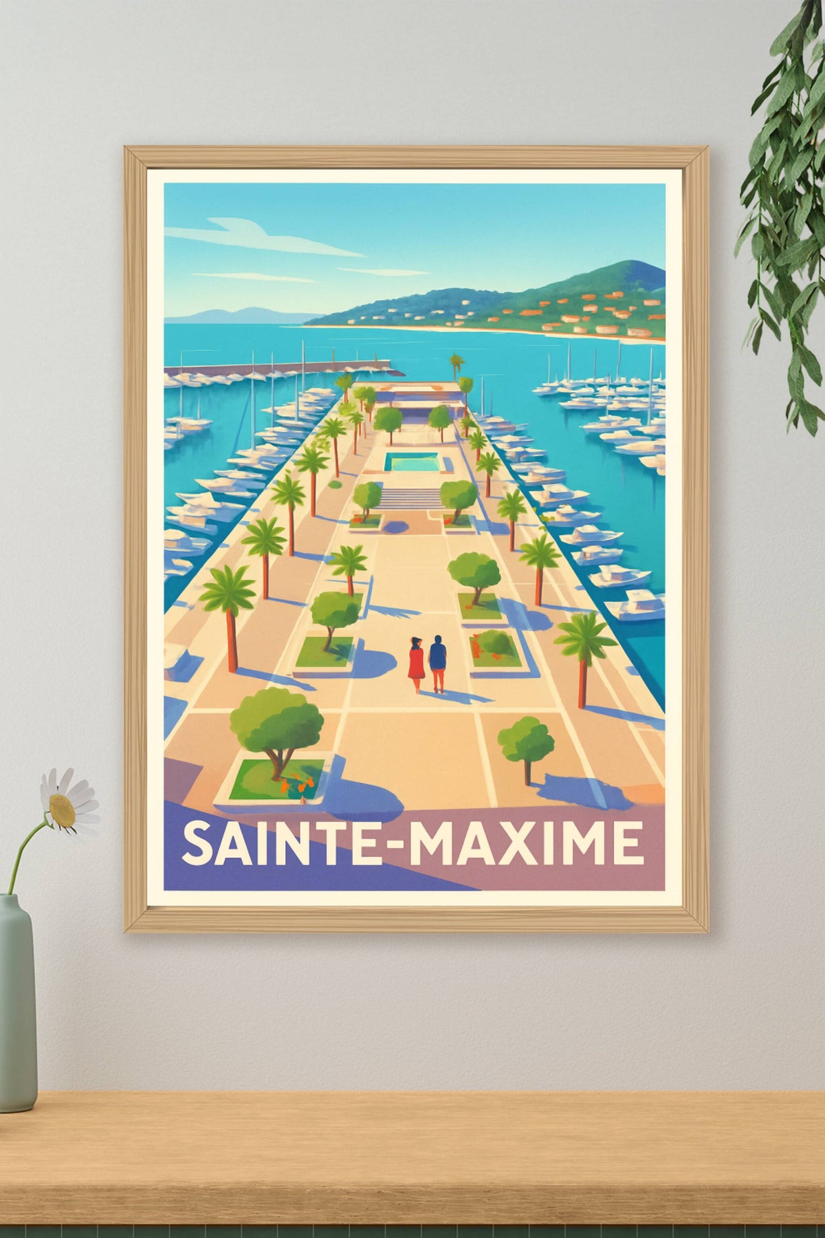 Affiche Sainte-Maxime — Escapade Méditerranéenne en Bord de Mer · poster d'art de Sainte-Maxime
