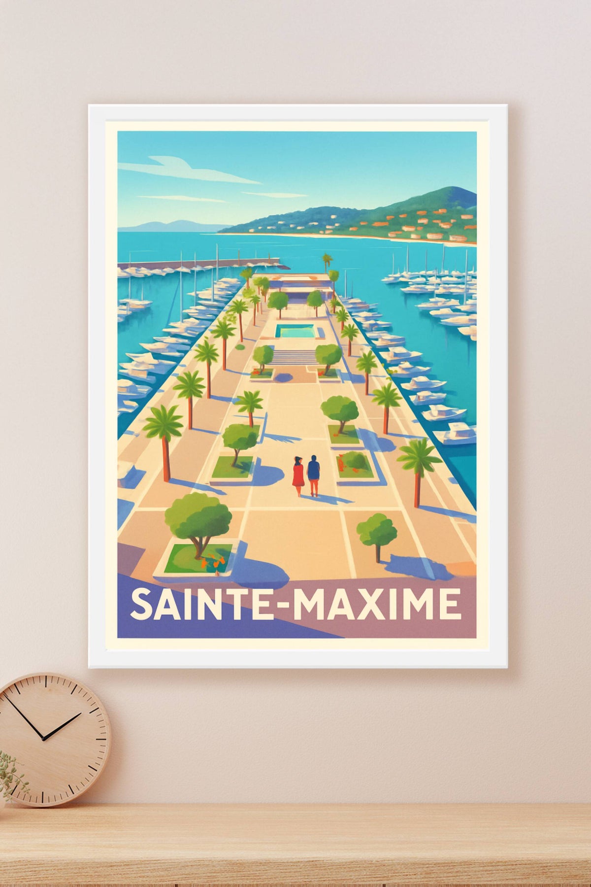 Affiche Sainte-Maxime — Escapade Méditerranéenne en Bord de Mer · poster d'art de Sainte-Maxime