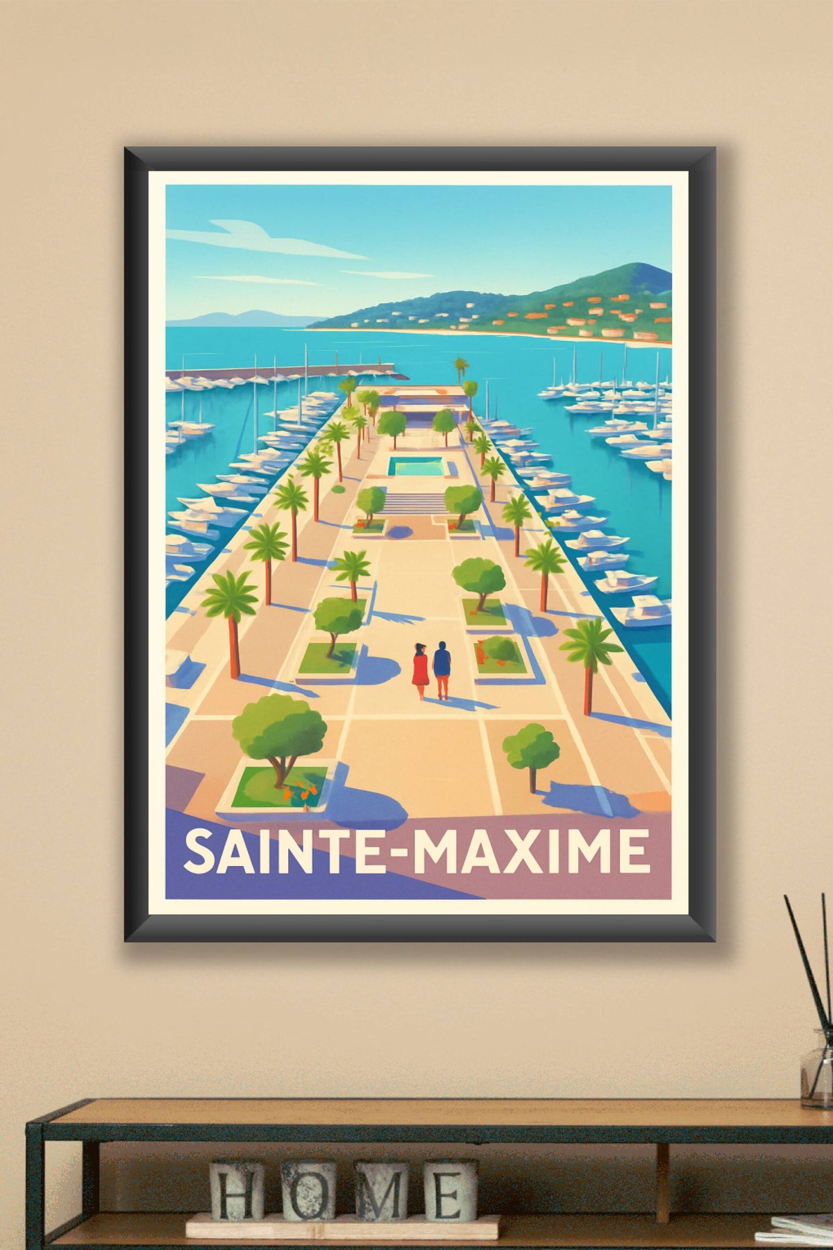 Affiche Sainte-Maxime — Escapade Méditerranéenne en Bord de Mer · poster d'art de Sainte-Maxime