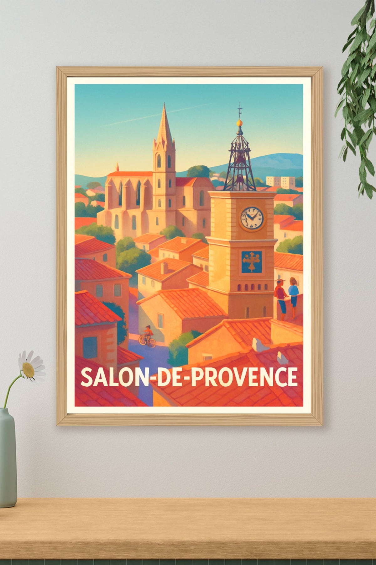 Affiche Salon-de-Provence — Charme et lumière en Provence · poster d'art de Salon-de-Provence