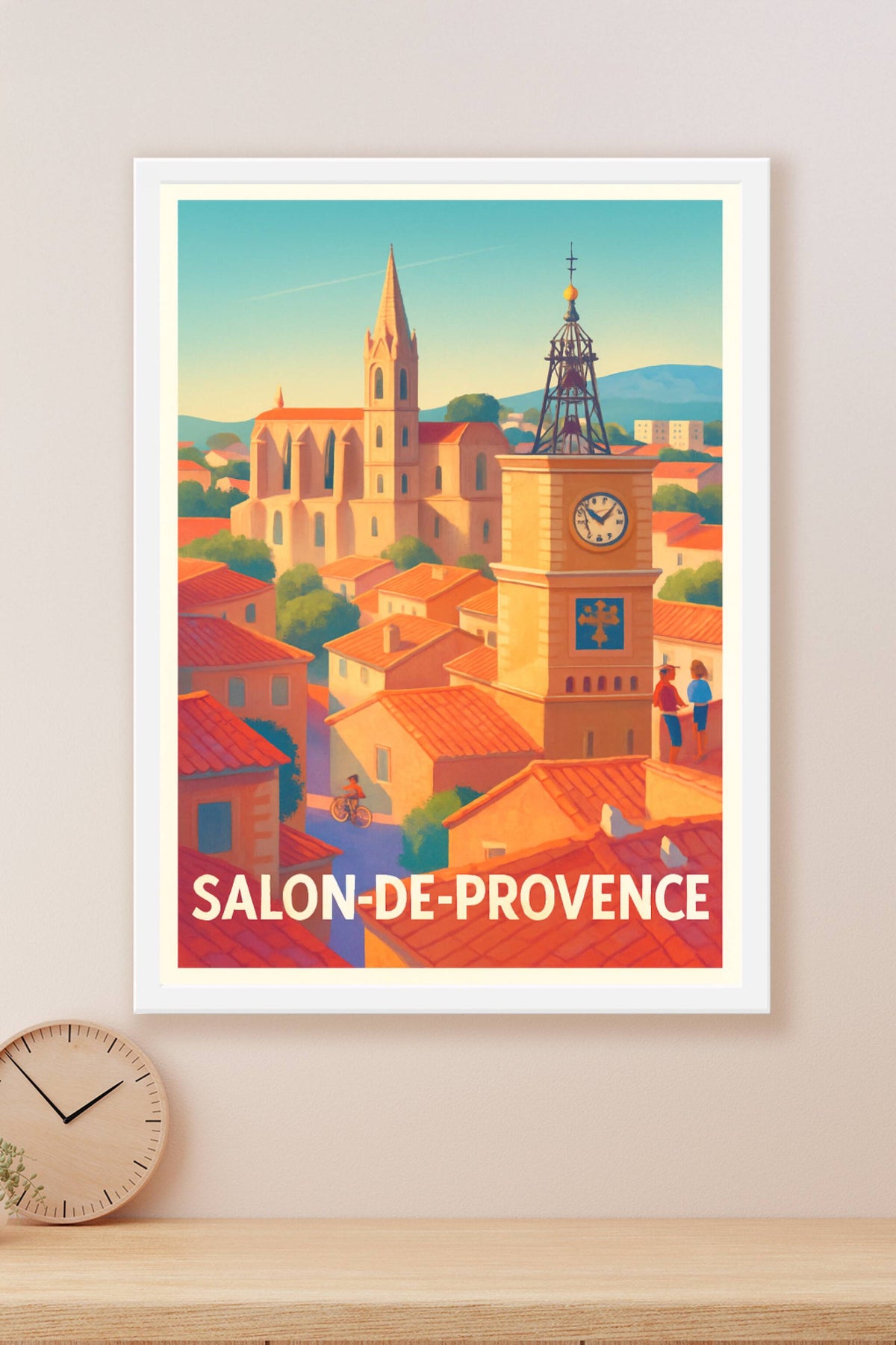 Affiche Salon-de-Provence — Charme et lumière en Provence · poster d'art de Salon-de-Provence