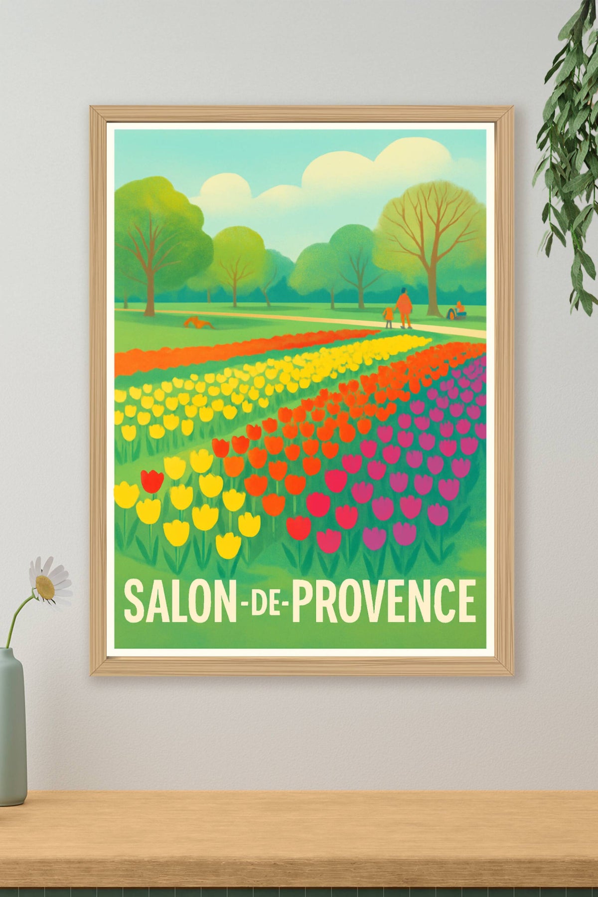 Affiche Salon-de-Provence — Nature et couleurs éclatantes · poster d'art de Salon-de-Provence