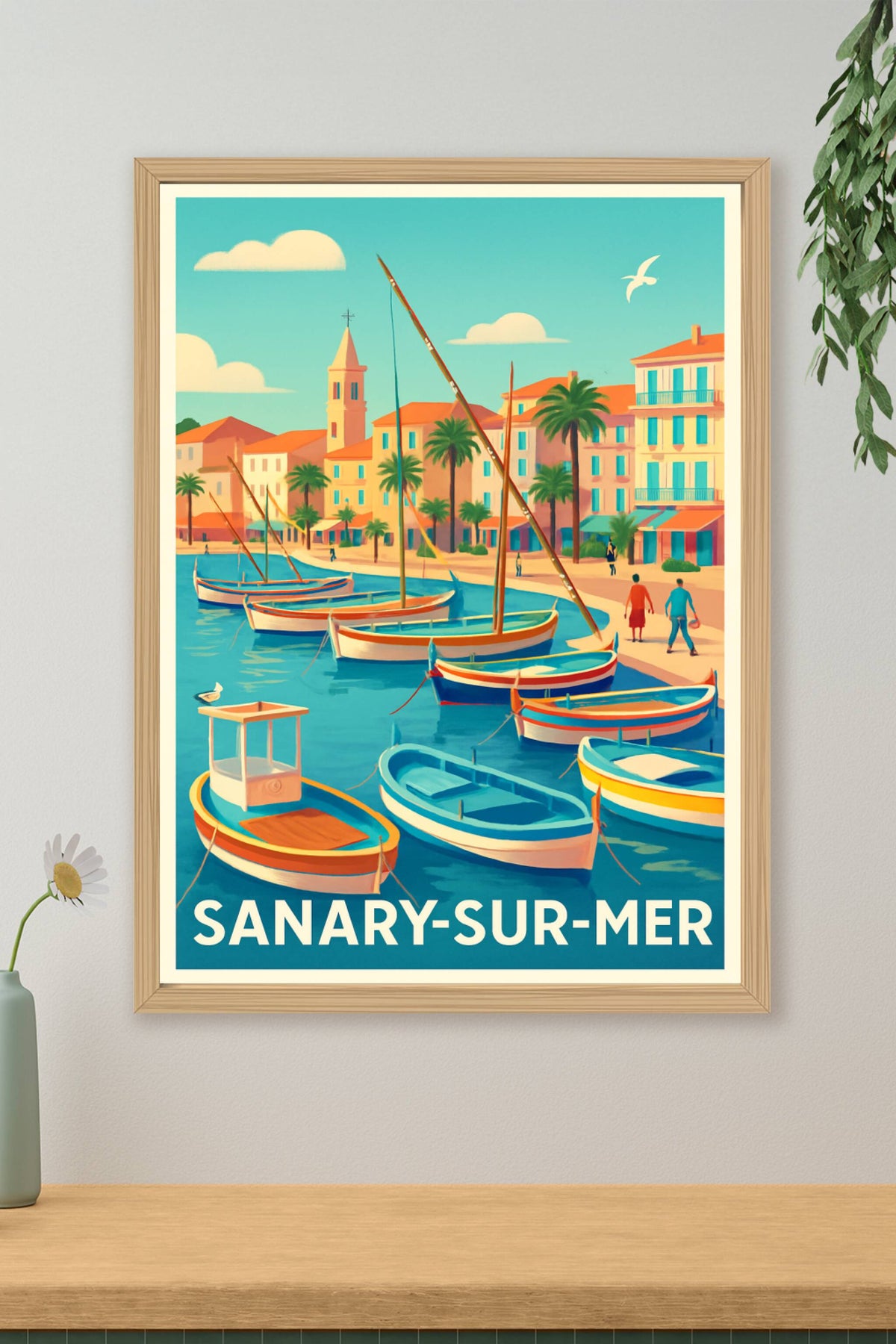 Affiche Sanary-sur-Mer — Escapade provençale au bord de l'eau · poster d'art de Sanary-sur-Mer