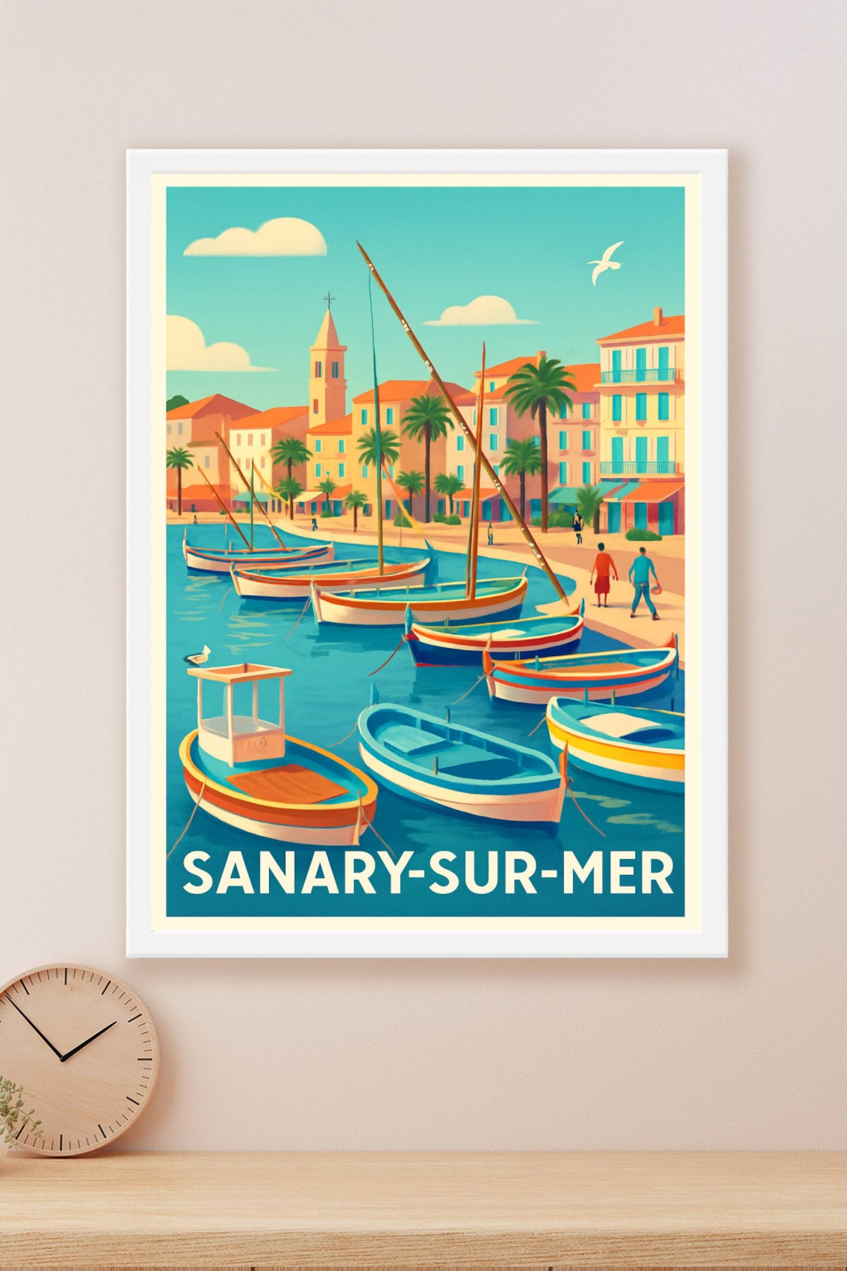 Affiche Sanary-sur-Mer — Escapade provençale au bord de l'eau · poster d'art de Sanary-sur-Mer