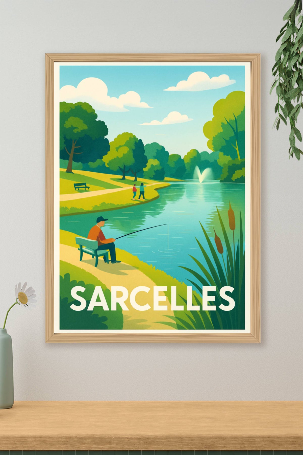 Affiche Sarcelles — Escapade paisible au bord de l'eau · poster d'art de Sarcelles