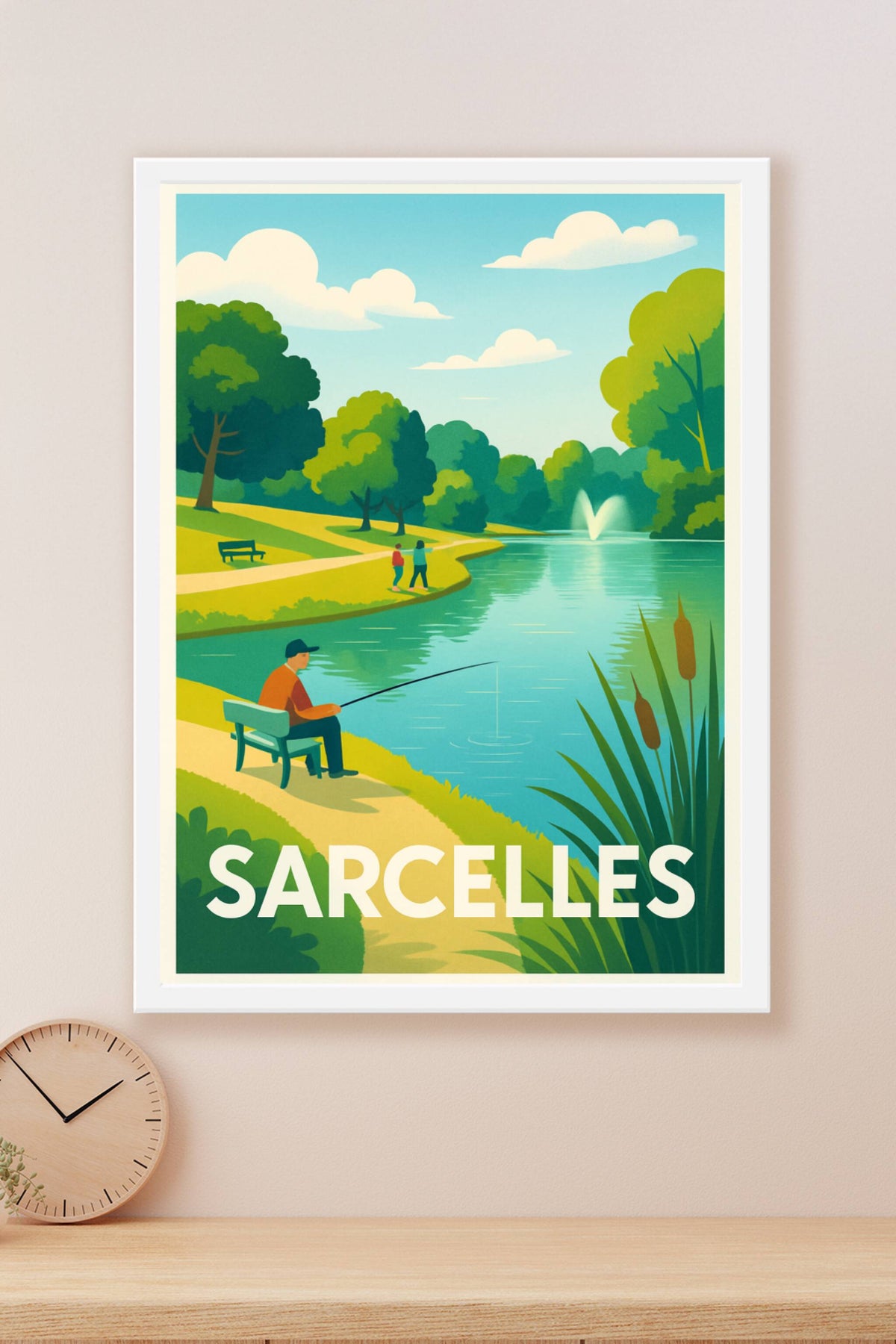 Affiche Sarcelles — Escapade paisible au bord de l'eau · poster d'art de Sarcelles