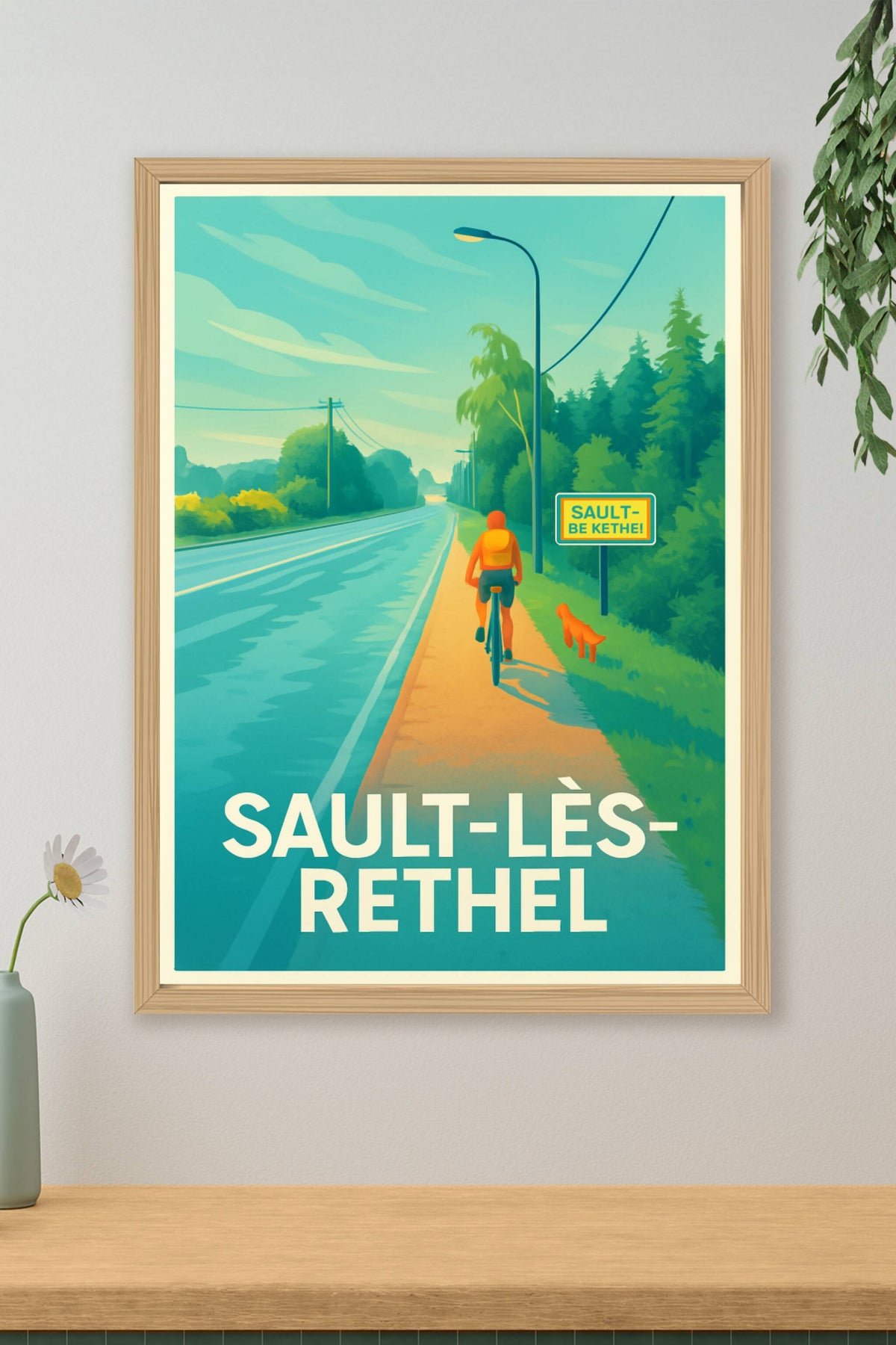 Affiche Sault-lès-Rethel — Évasion à vélo au cœur de la nature · poster d'art de Sault-lès-Rethel