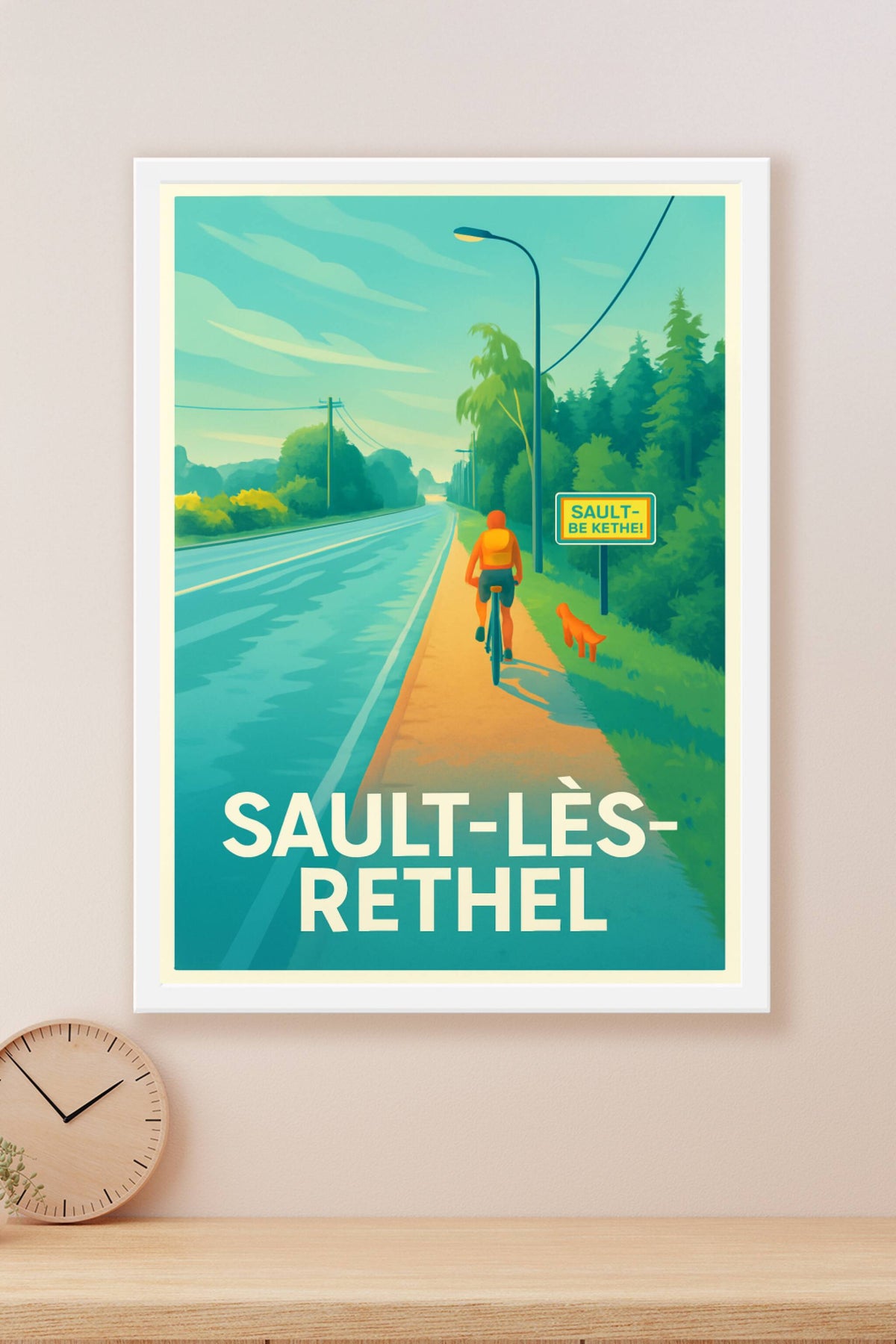 Affiche Sault-lès-Rethel — Évasion à vélo au cœur de la nature · poster d'art de Sault-lès-Rethel