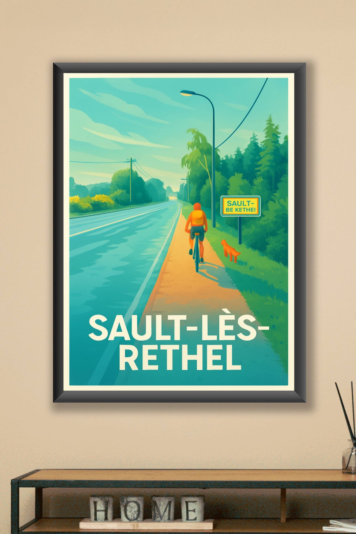 Affiche Sault-lès-Rethel — Évasion à vélo au cœur de la nature · poster d'art de Sault-lès-Rethel